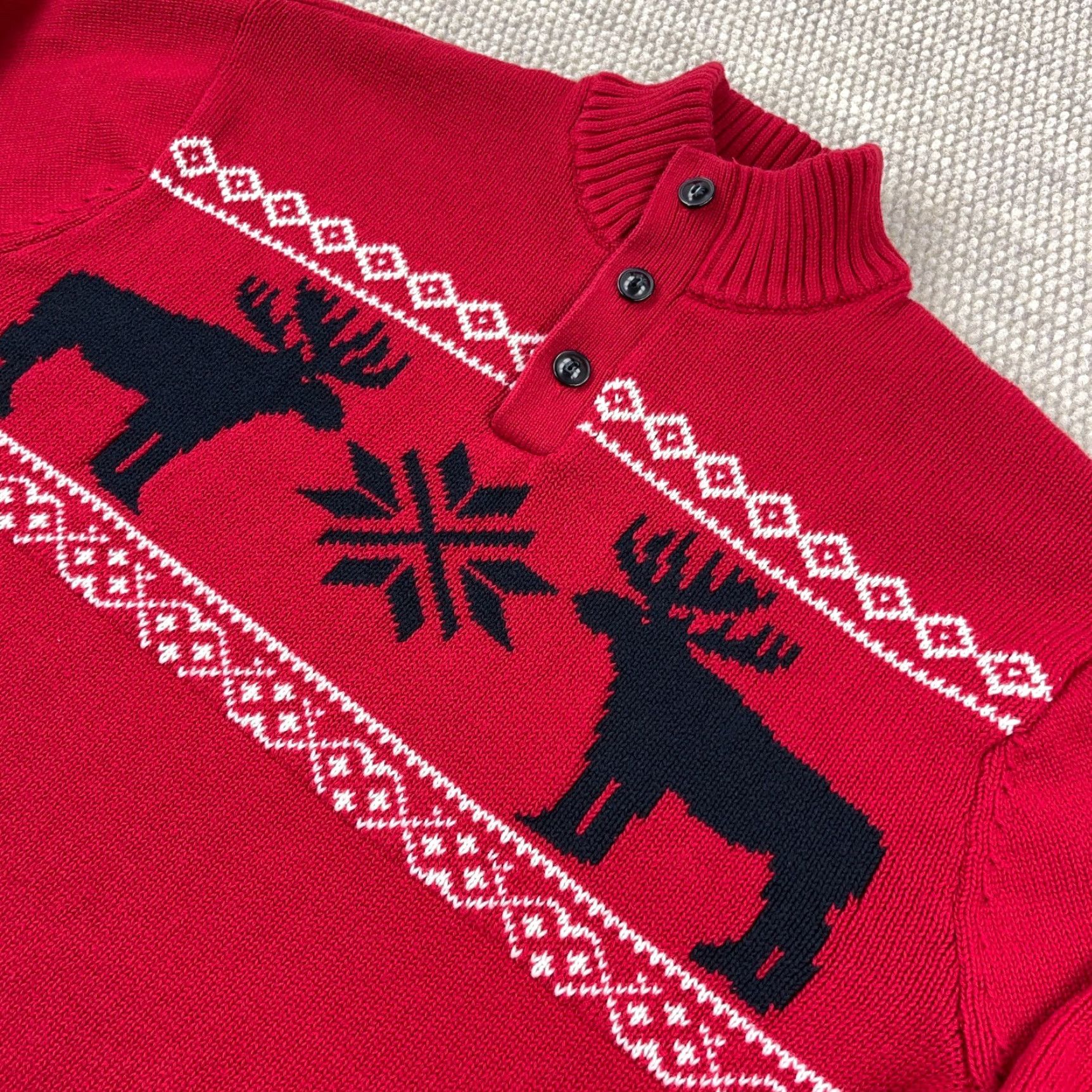 Chaps VINTAGE Chaps Men Sweater Pullover XL Red Heavy Knit Quarter Zip All Seasons Logo Winter Mens Size US XL / EU 56 / 4 - 4 Thumbnail