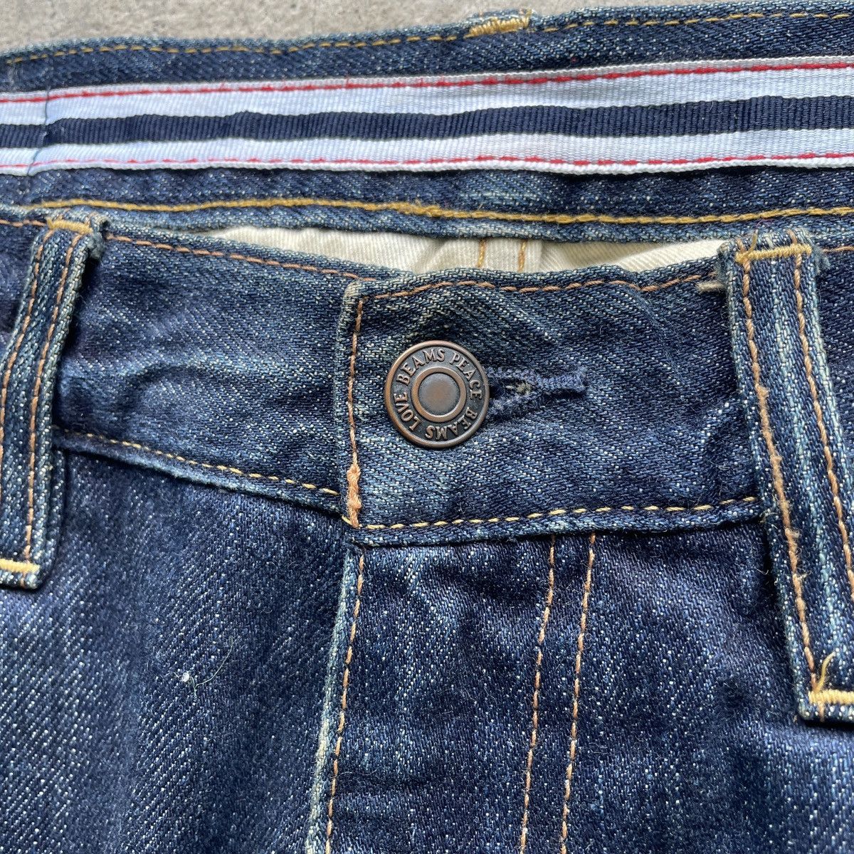 Japanese Brand W32x33💥 Vintage Beams Dark Blue Denim Jeans Pants Size US 32 / EU 48 - 6 Thumbnail