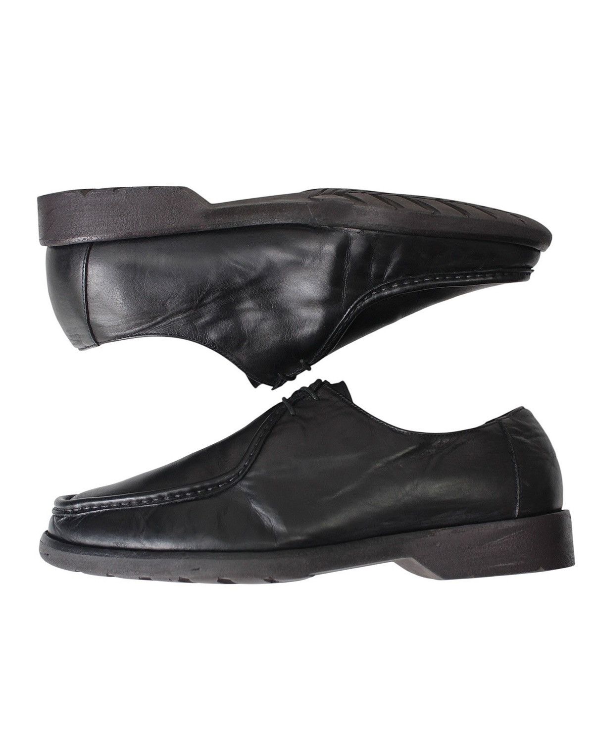 Japanese Brand 2000S TANDY BLACK LEATHER MOC TOE DERBY Size US 8 / EU 41 - 9 Thumbnail