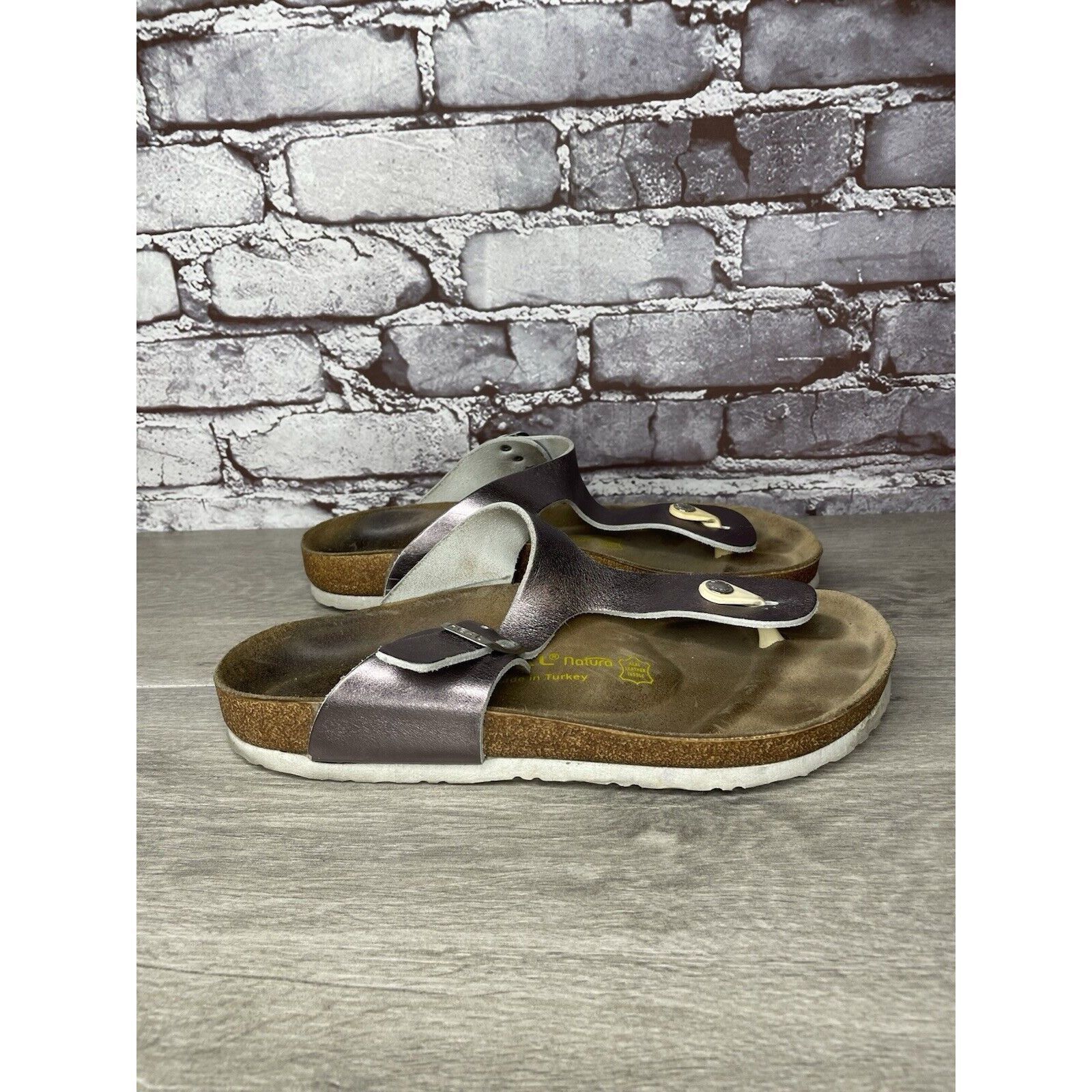 Other Real Natural Purple Metallic Leather Strap Sandals Women Sz Size US 10.5 / IT 40.5 - 12 Thumbnail