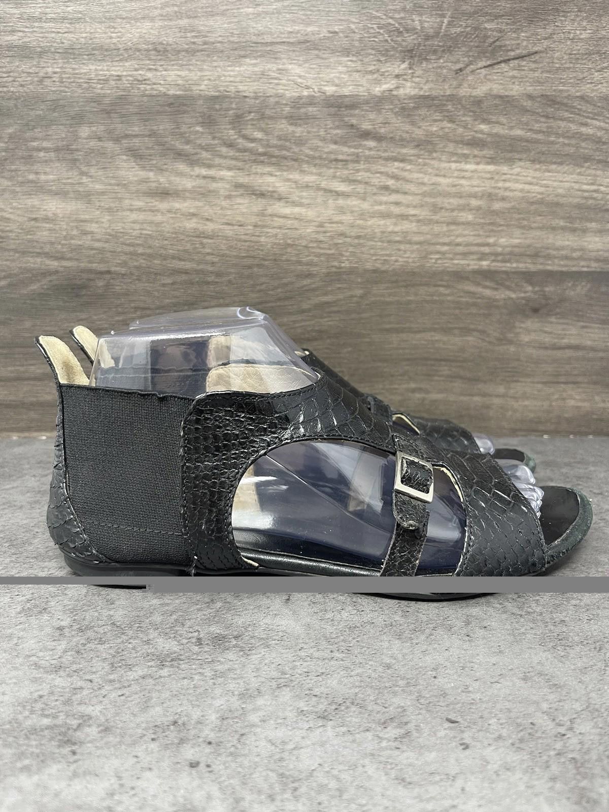 AGLINI AGL Gladiator Sandals Womens Size 6.5 (36.5) Black Leather Size US 6.5 / IT 36.5 - 5 Thumbnail