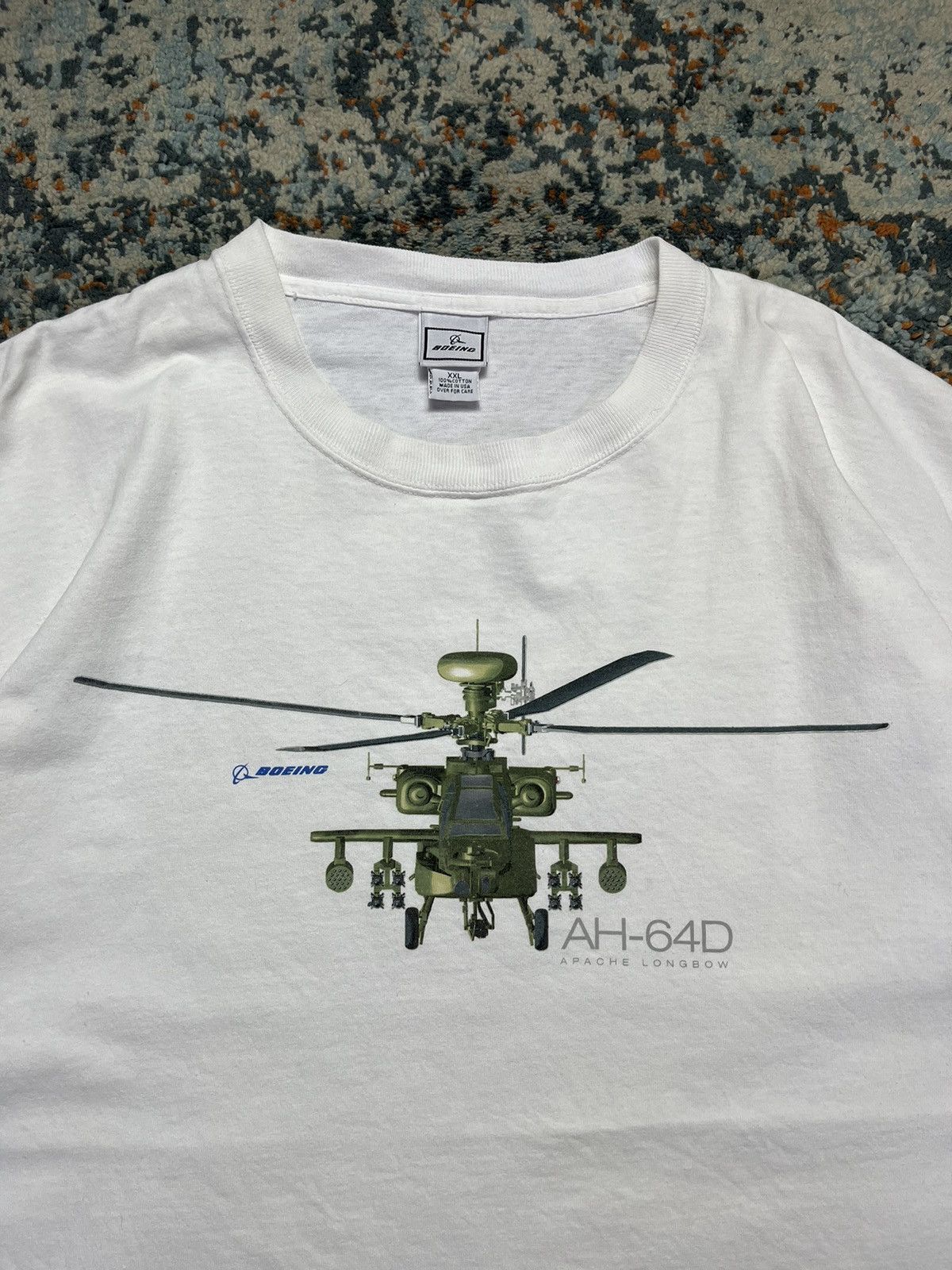 Vintage Vintage 90s AH-64 Apache longbow helicopter graphic tee Size US XXL / EU 58 / 5 - 7 Thumbnail
