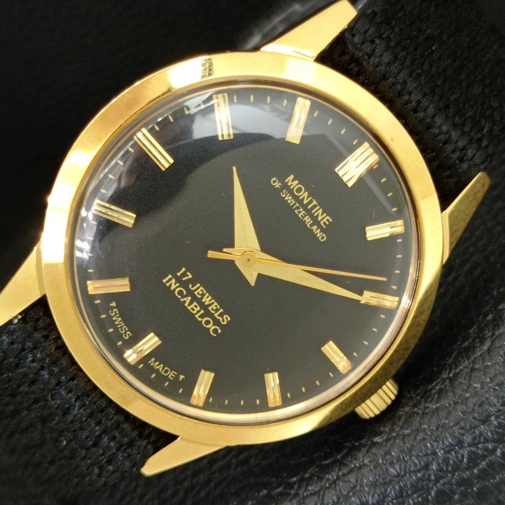 Other VINTAGE MONTINE HAND-WINDING SWISS MENS WATCH a444169 Size 38 - 1 Thumbnail
