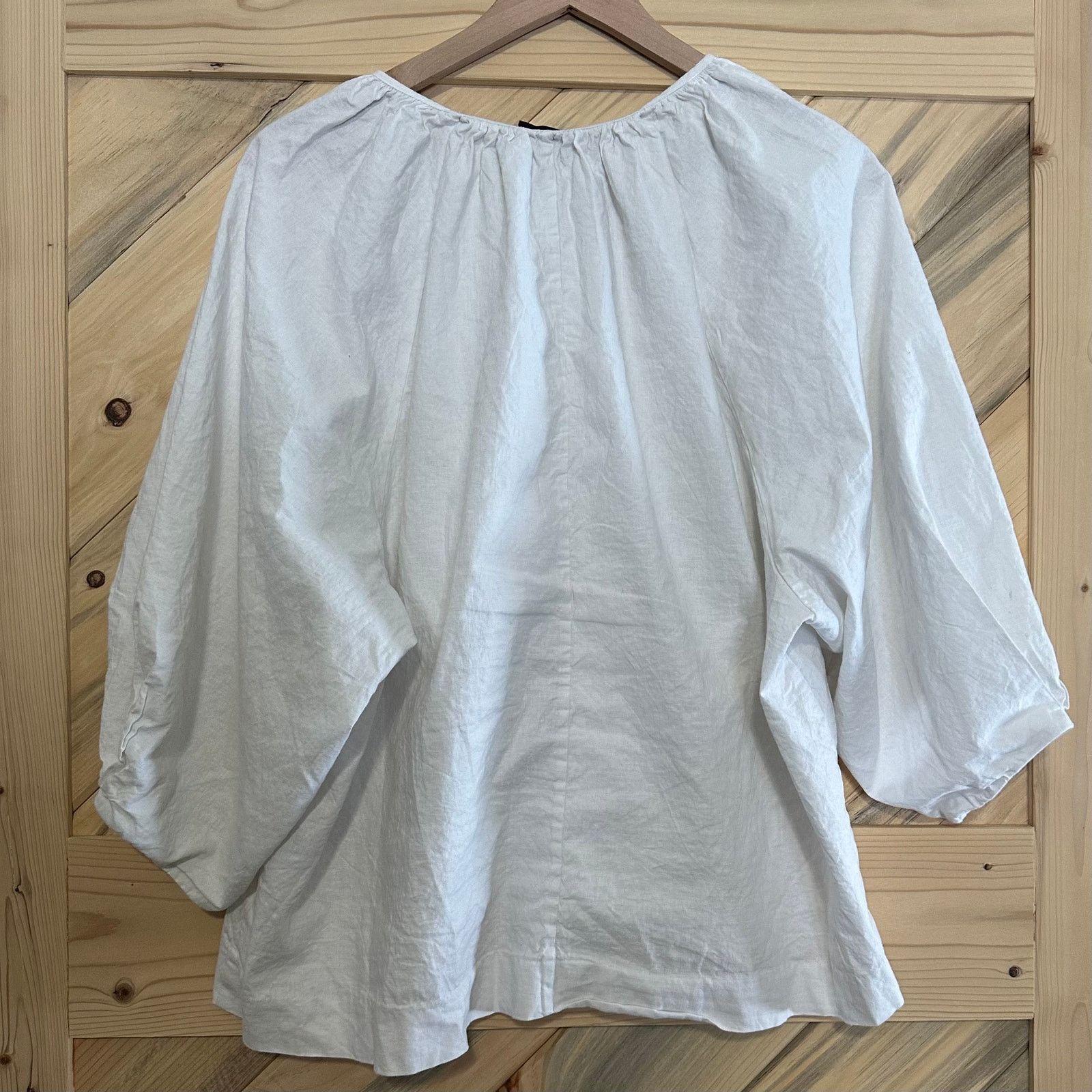 Alfani Alfani XL Linen/Viscose blouse with balloon cropped sleeves Size XL / US 12-14 / IT 48-50 - 5 Thumbnail