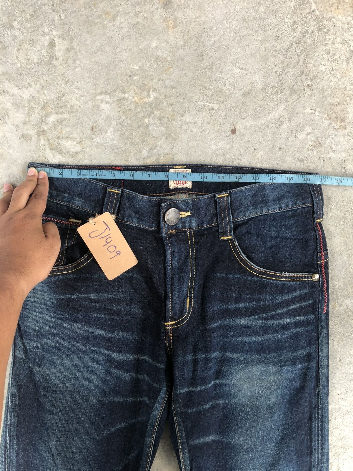 If Six Was Nine Edwin Flared Jeans Bootcut Distressed Back Buckle Size US 33 - 22 Thumbnail