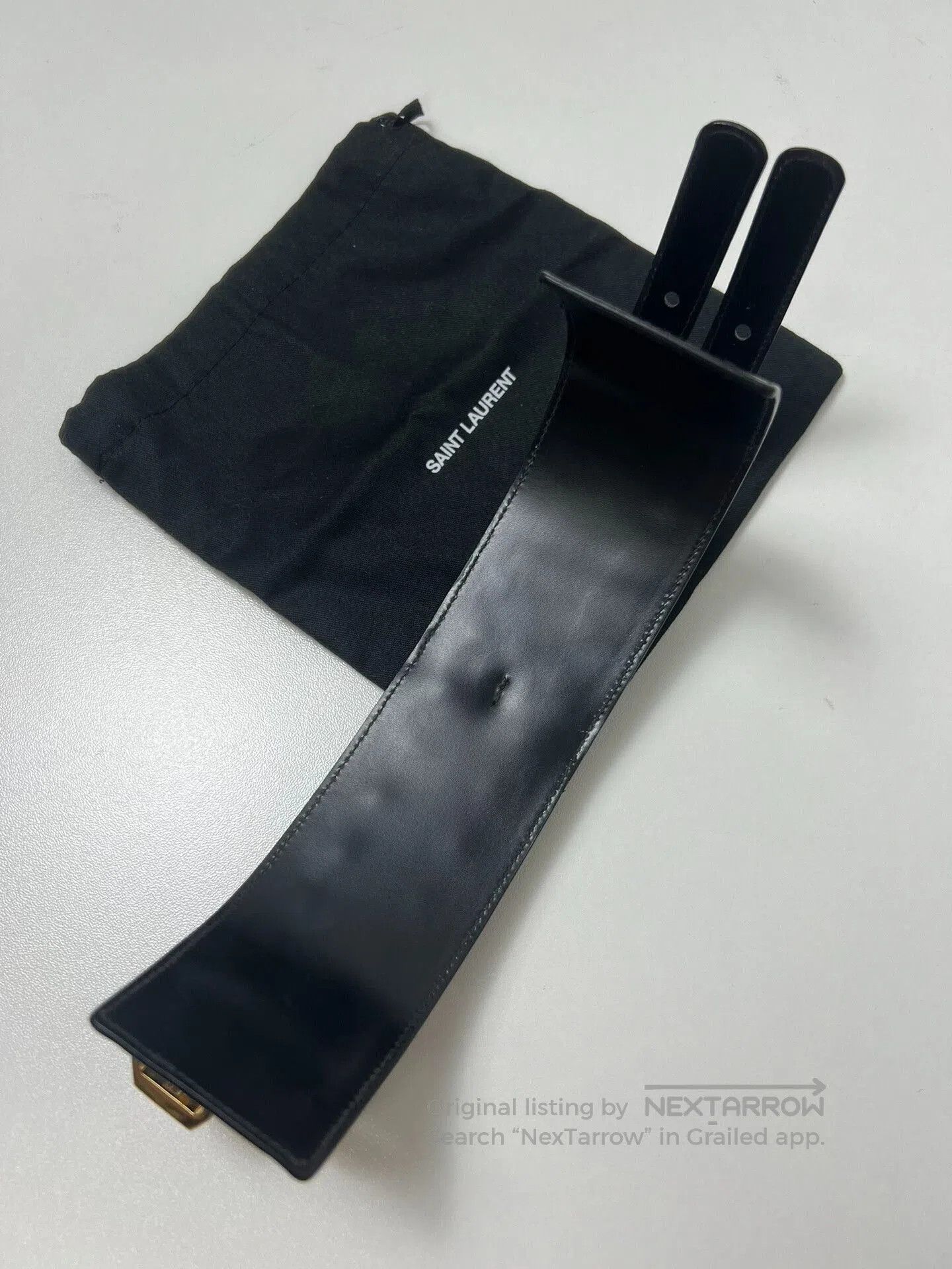 Saint Laurent Paris Saint Laurent Double Buckle Leather Bracelet. Size ONE SIZE - 2 Thumbnail