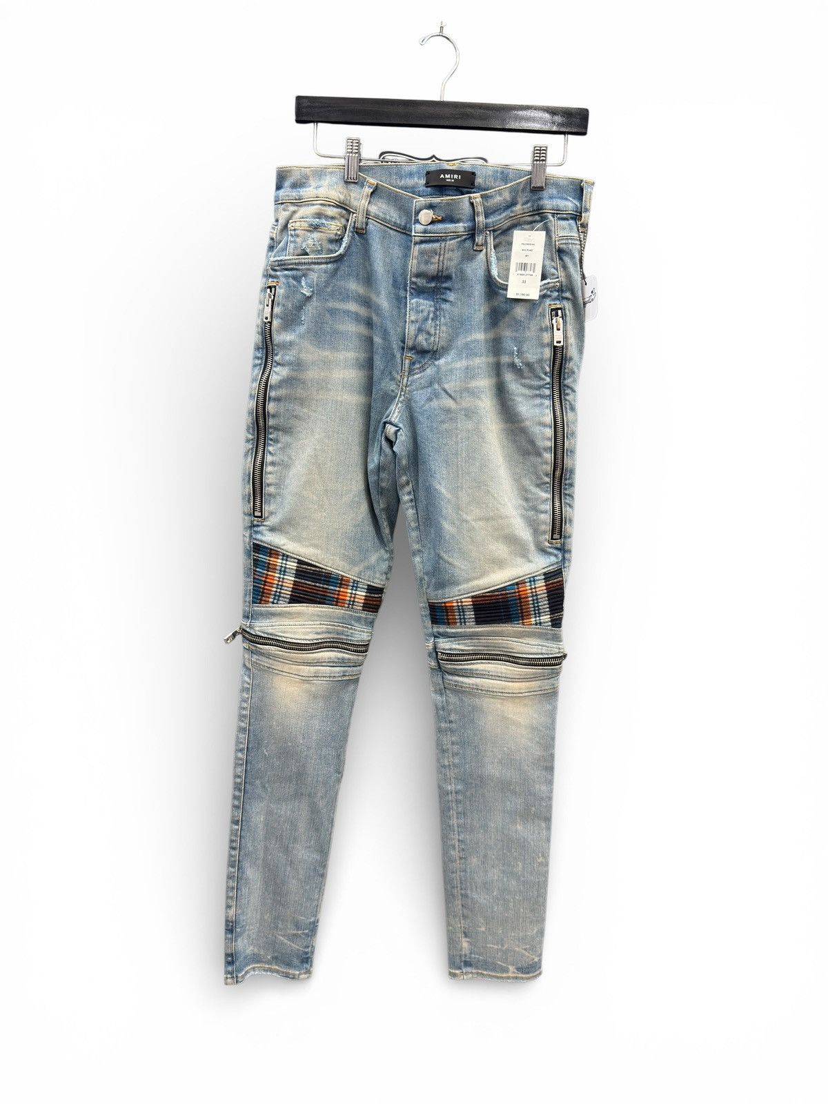 Amiri Amiri Brown Plaid Mx2 Jeans Size US 33 - 1 Thumbnail