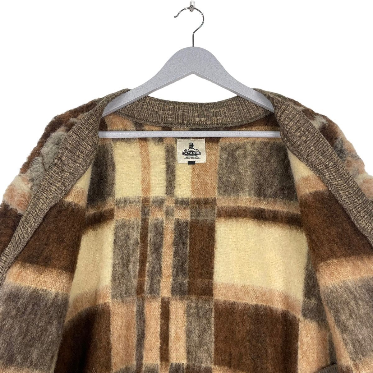 Beauty Beast × Japanese Brand × Le Grande Bleu (L.G.B.) STEAL💥COLDBREAKER CHECK PILE WOOL BUTTON CARDIGAN Size US M / EU 48-50 / 2 - 11 Thumbnail