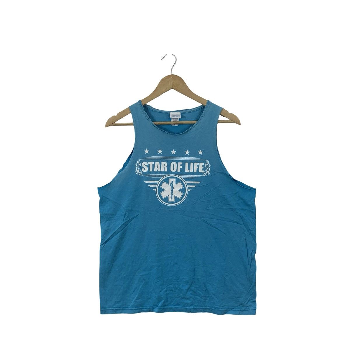 Vintage Vintage Star of Life EMS Graphic Tank Top Sleeveless Size US L / EU 52-54 / 3 - 1 Thumbnail