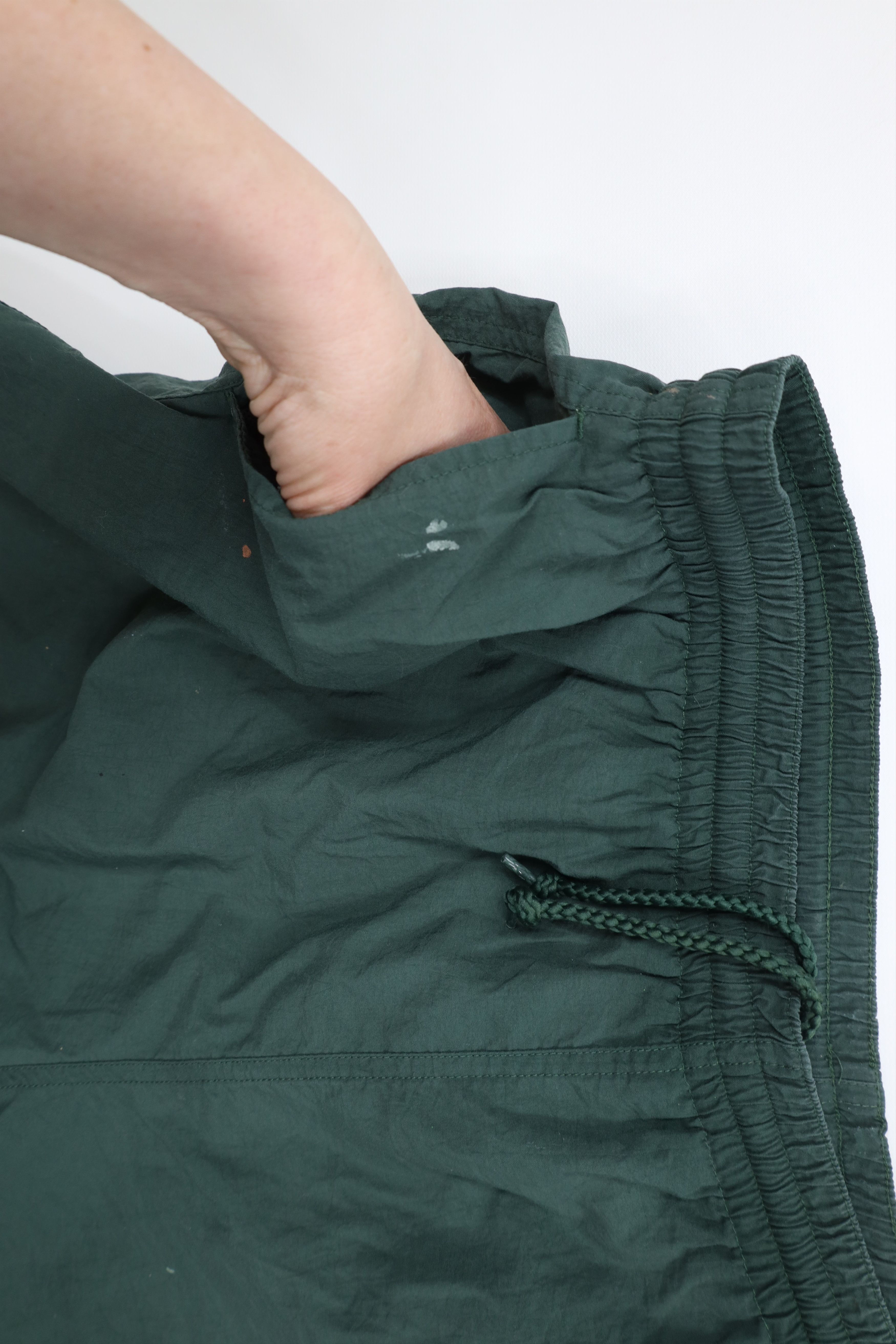 Champion × Vintage Vintage 90s Champion Spell Out Lined Shorts Baggies Green Size US 36 / EU 52 - 9 Thumbnail
