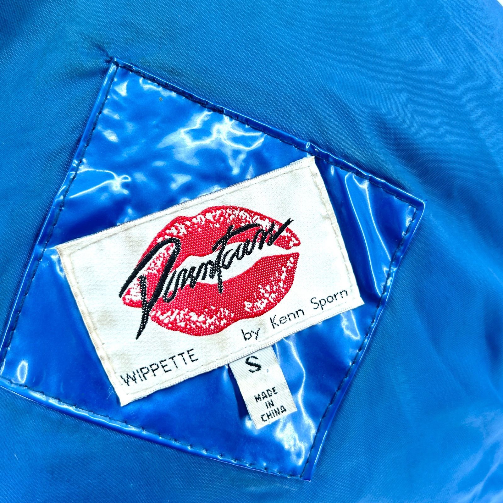 90s Wippette by Kenn Sporn Blue Quilted Vinyl Jacket