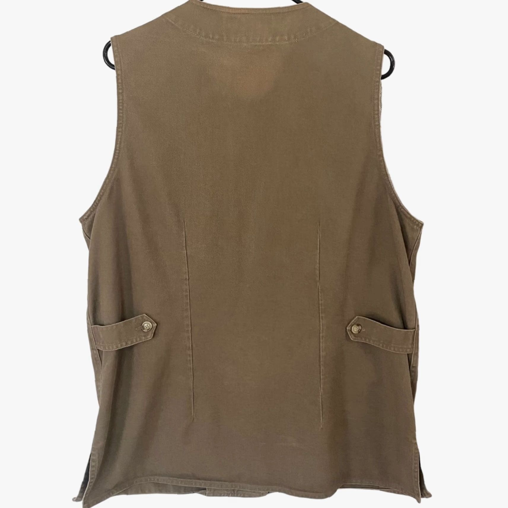 Orvis VINTAGE Orvis Cotton Twill Vest Womens Large Outdoor Hiking Fishing Sleeveless Brown Button Front Size L / US 10 / IT 46 - 3 Thumbnail