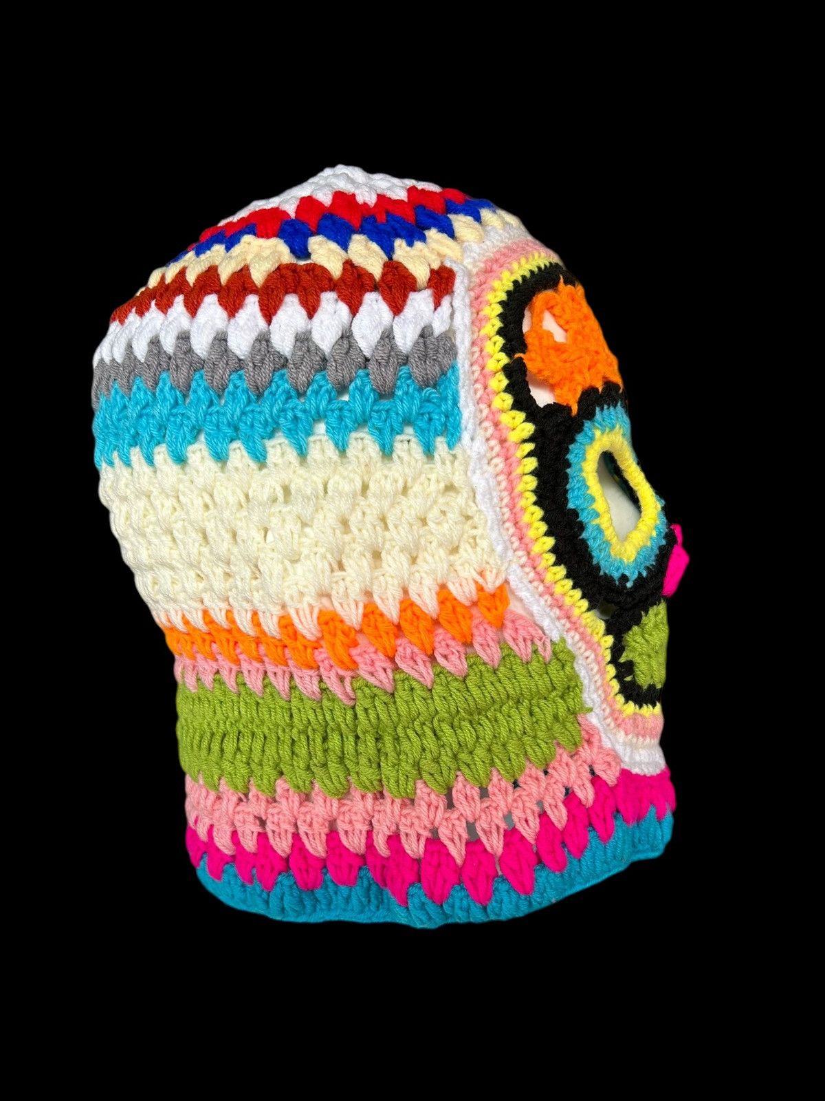 Japanese Brand Very Rare Crochet Knitted Handmade Balaclava Masked ☠️☠️ Size ONE SIZE - 8 Thumbnail