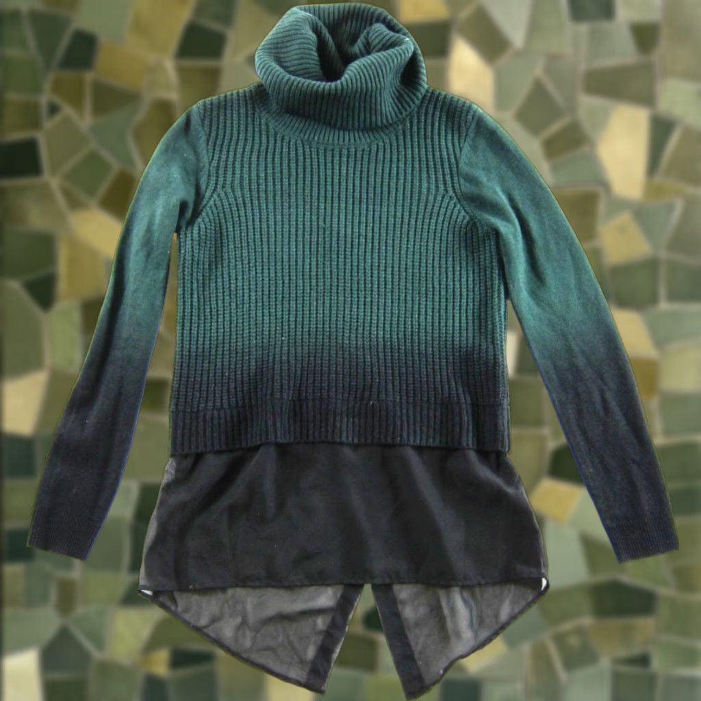 Vintage NWT Rock & Republic Ponderosa Pine Green Knit Cowl Neck Sweater Blouse XS Size XS / US 0-2 / IT 36-38 - 1 Thumbnail