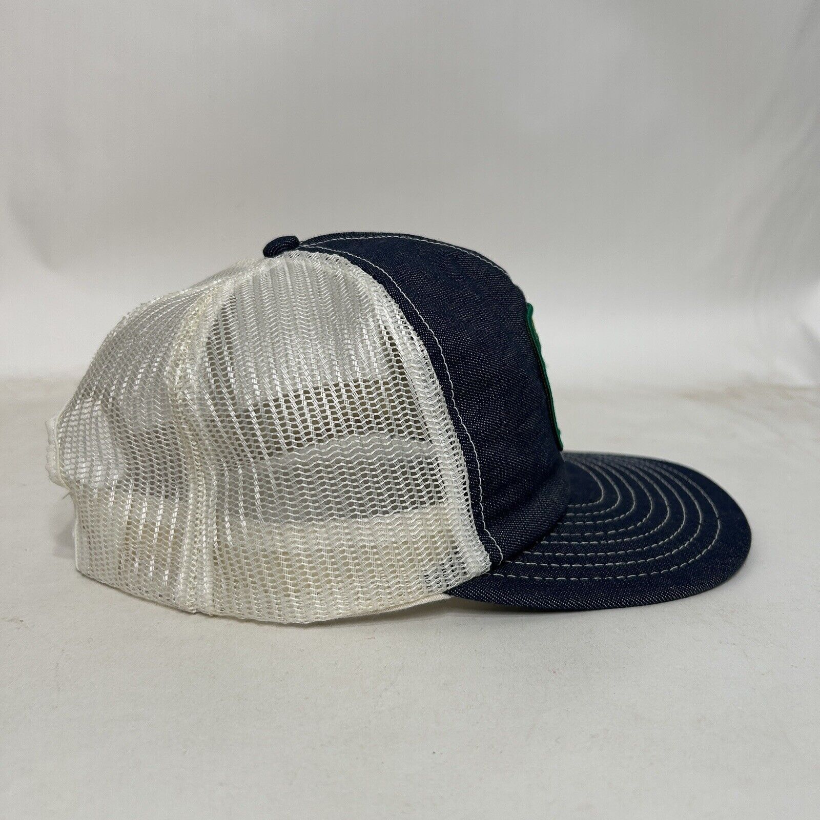 Vintage Vintage John Deere Denim Mesh Trucker Snapback Hat 2024 Size ONE SIZE - 5 Thumbnail