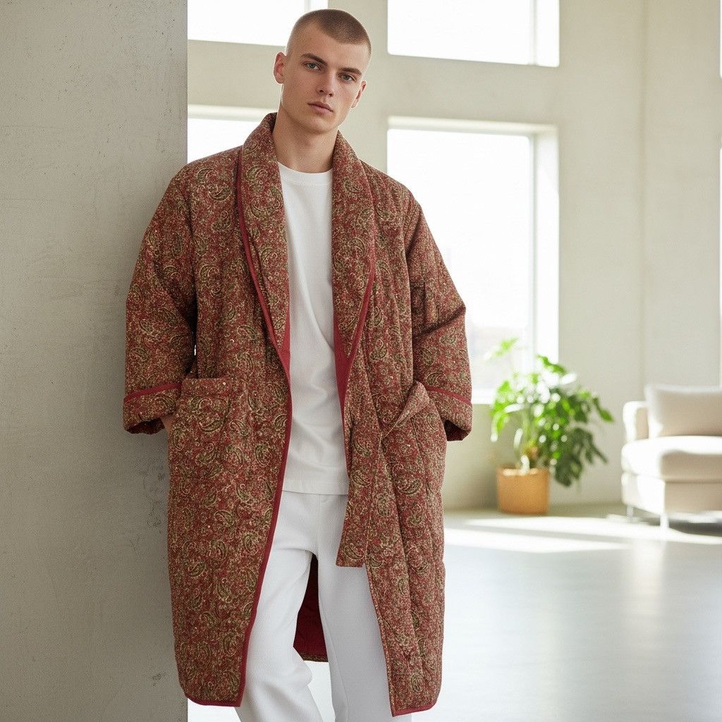Japanese Brand Nakamurai kimono jacket Paisley Puffer Down Size US XL / EU 56 / 4 - 16 Thumbnail