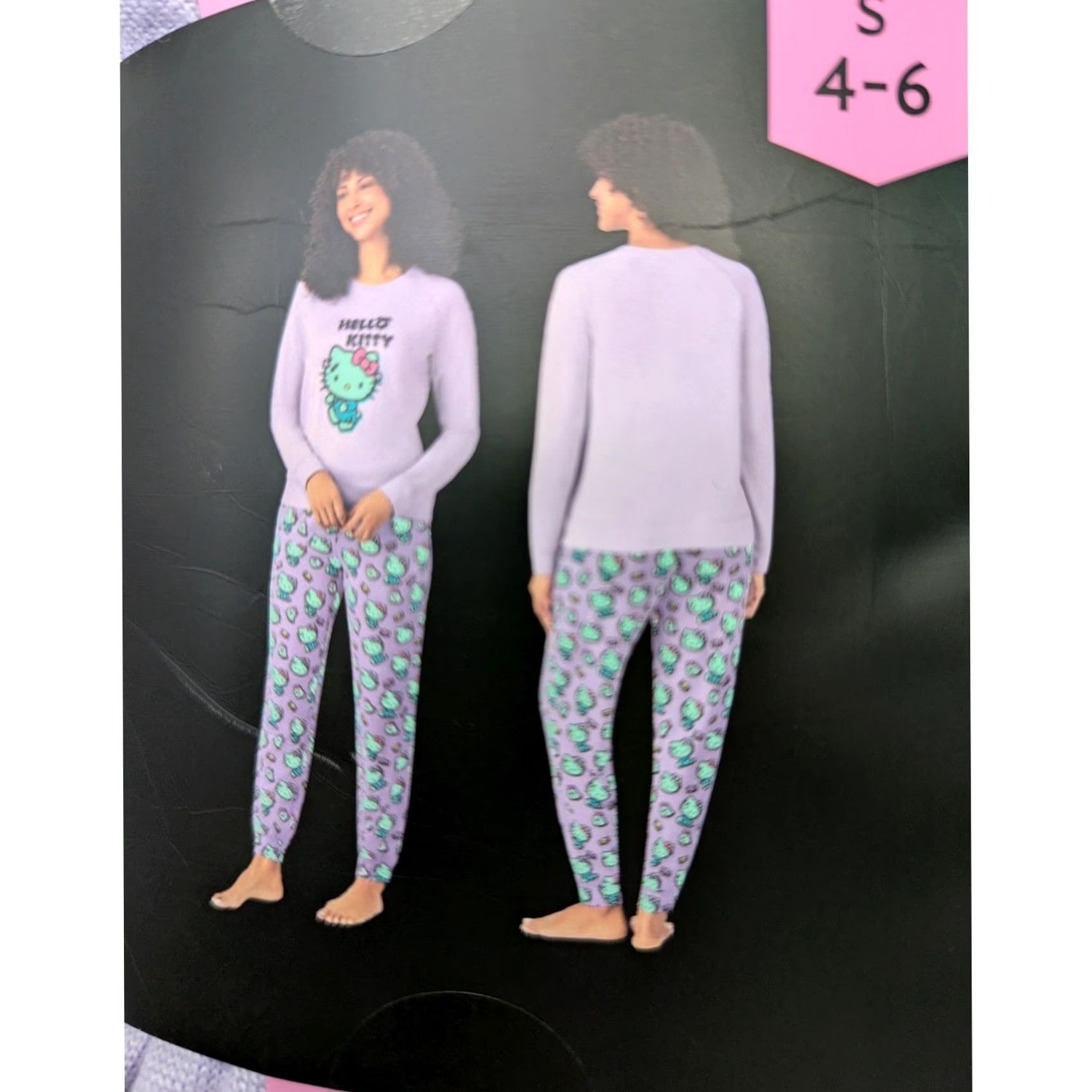 Vintage Hello Kitty Womens 2PC Pajama Set Purple Long Sleeve Joggers Small 4-6 NEW Size S / US 4 / IT 40 - 4 Thumbnail