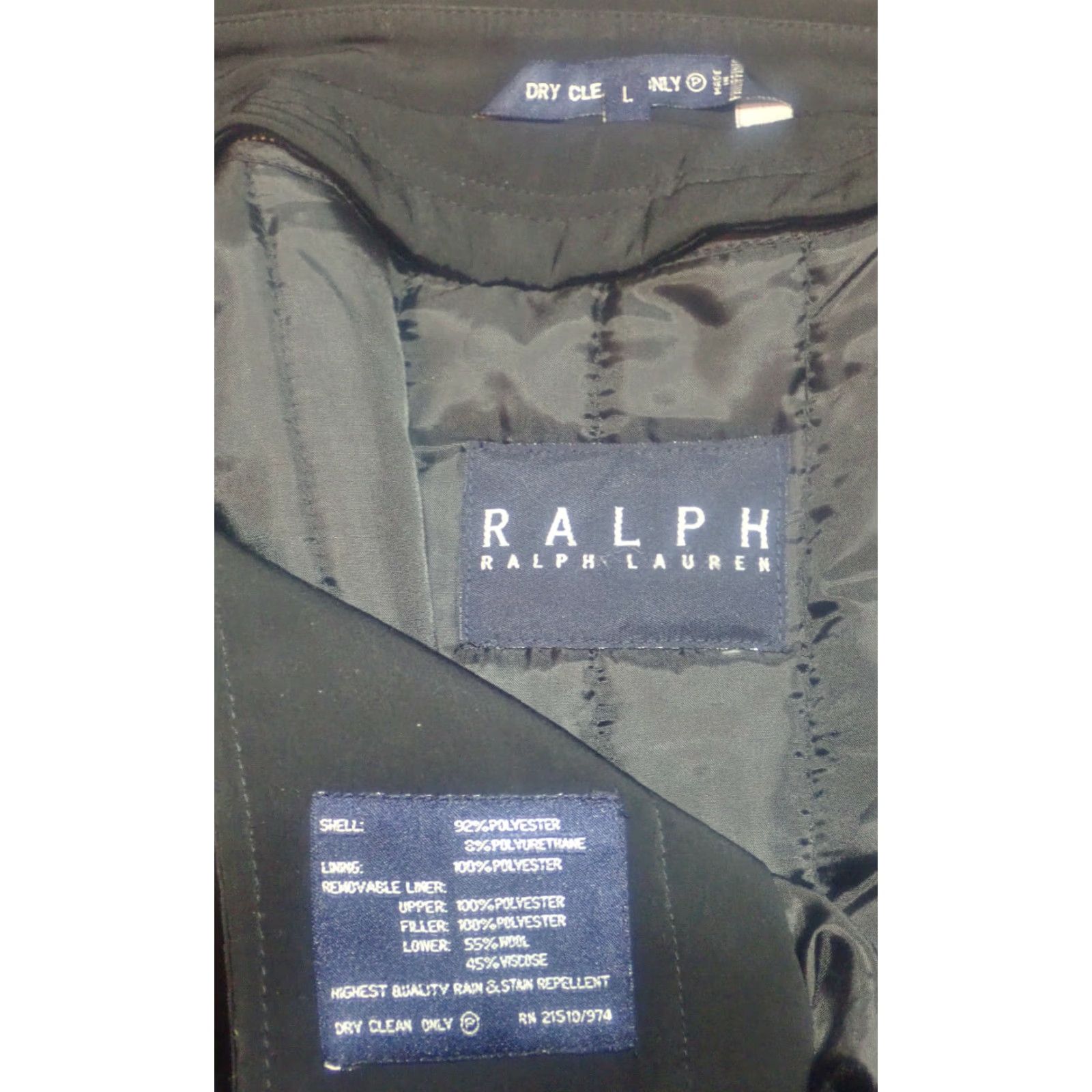 Ralph Lauren Ralph Lauren Coat Mens Large Black Rain Stain Repellent Lining Removable Lining Size US L / EU 52-54 / 3 - 4 Thumbnail