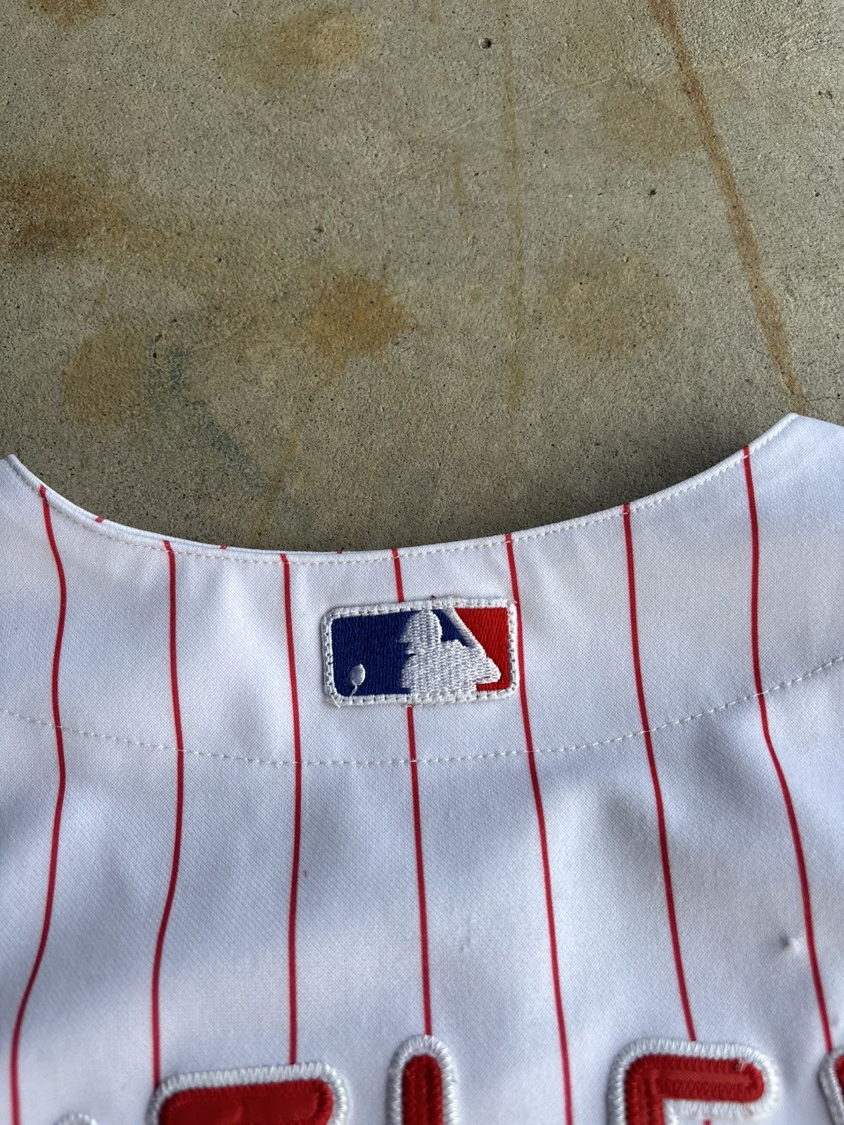 Majestic × Vintage Crazy 2008 Philadelphia Phillies Boxy Pinstripe Jersey Size US XL / EU 56 / 4 - 9 Thumbnail