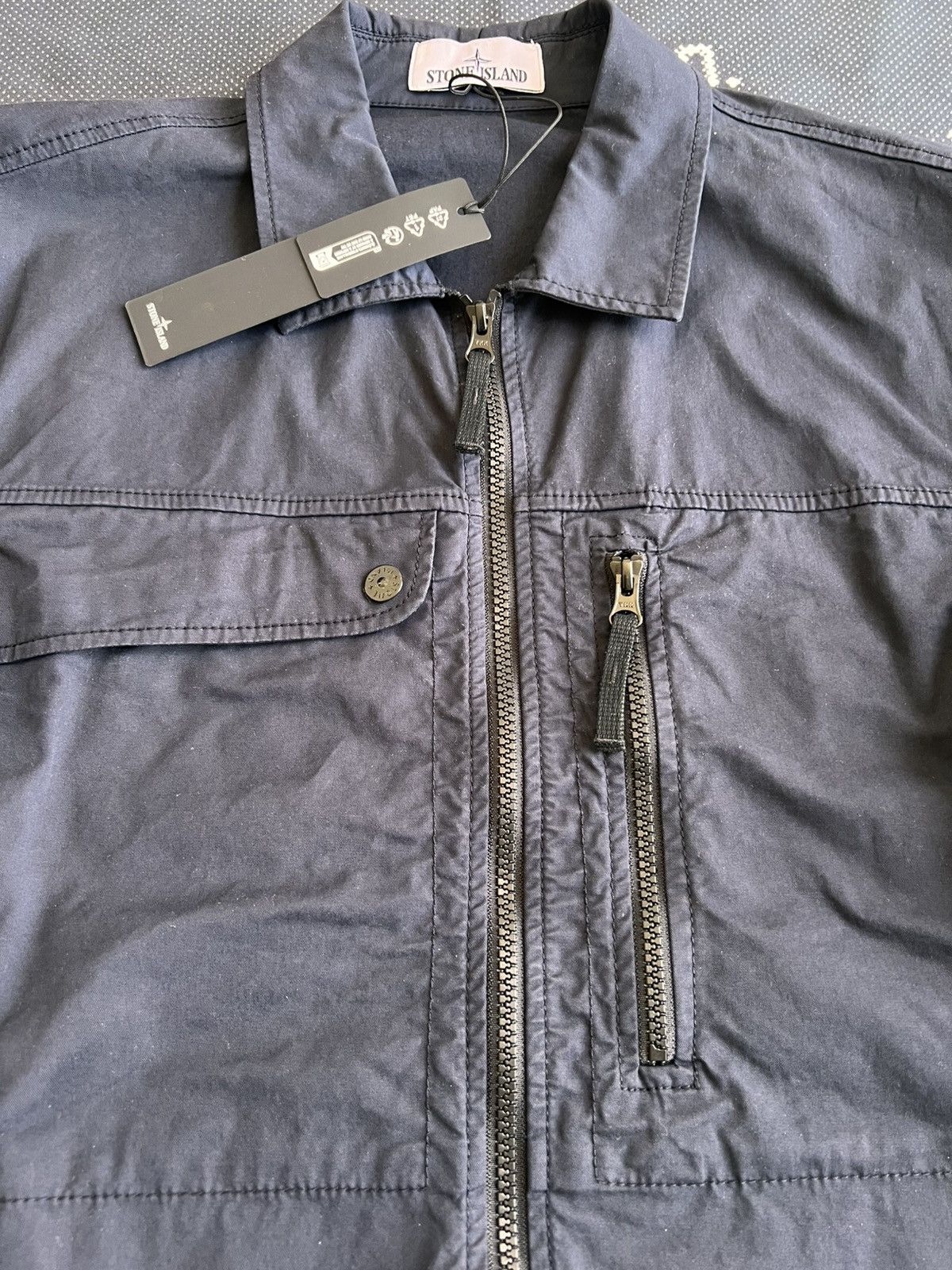 Stone Island XL Stone Island Overshirt Cotton Stretch Navy blu jacket zip Size US XL / EU 56 / 4 - 13 Thumbnail