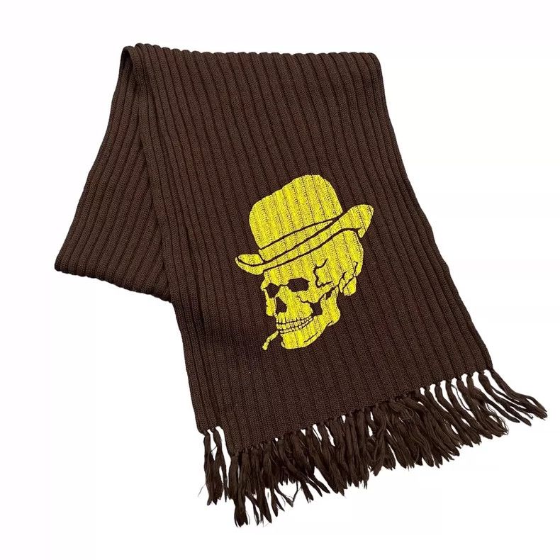 Y's for Men Y's For Men 1990 Skull Denim Wool Scarf Size ONE SIZE - 2 Thumbnail