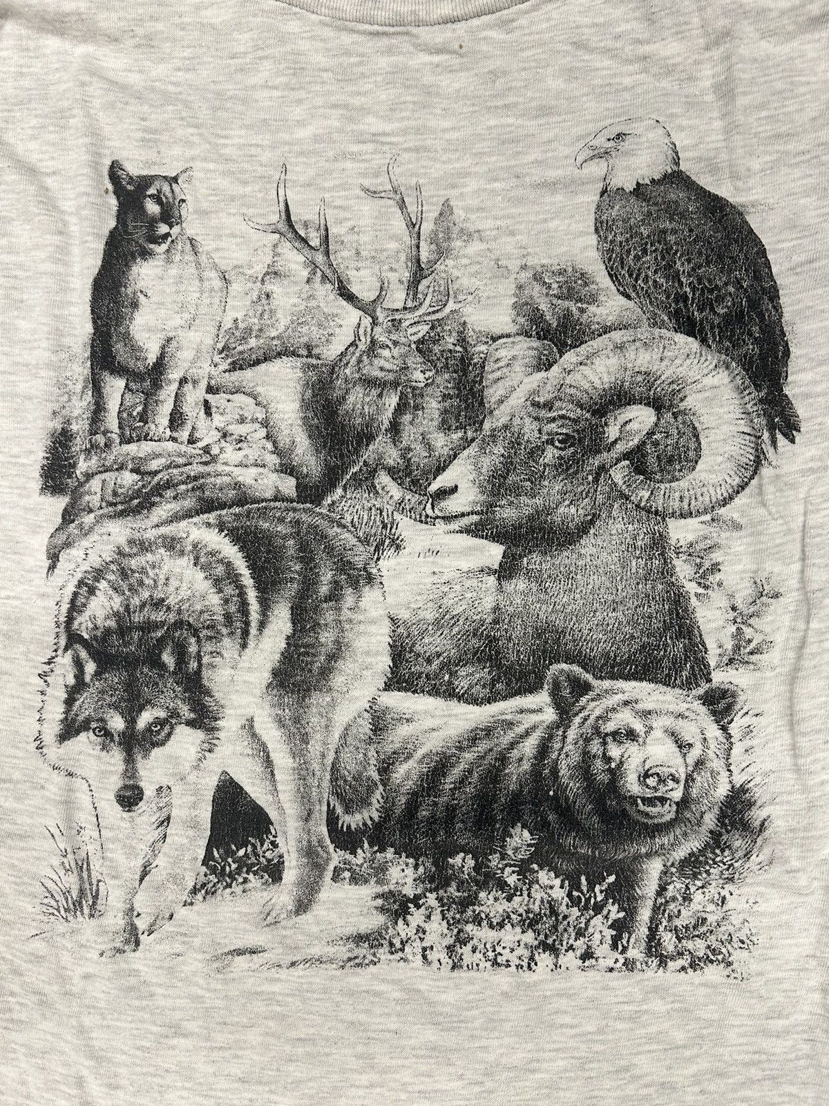 Vintage Crazy Vintage 90s Essential Grey Animal Nature Grey T-Shirt Size US XL / EU 56 / 4 - 2 Thumbnail