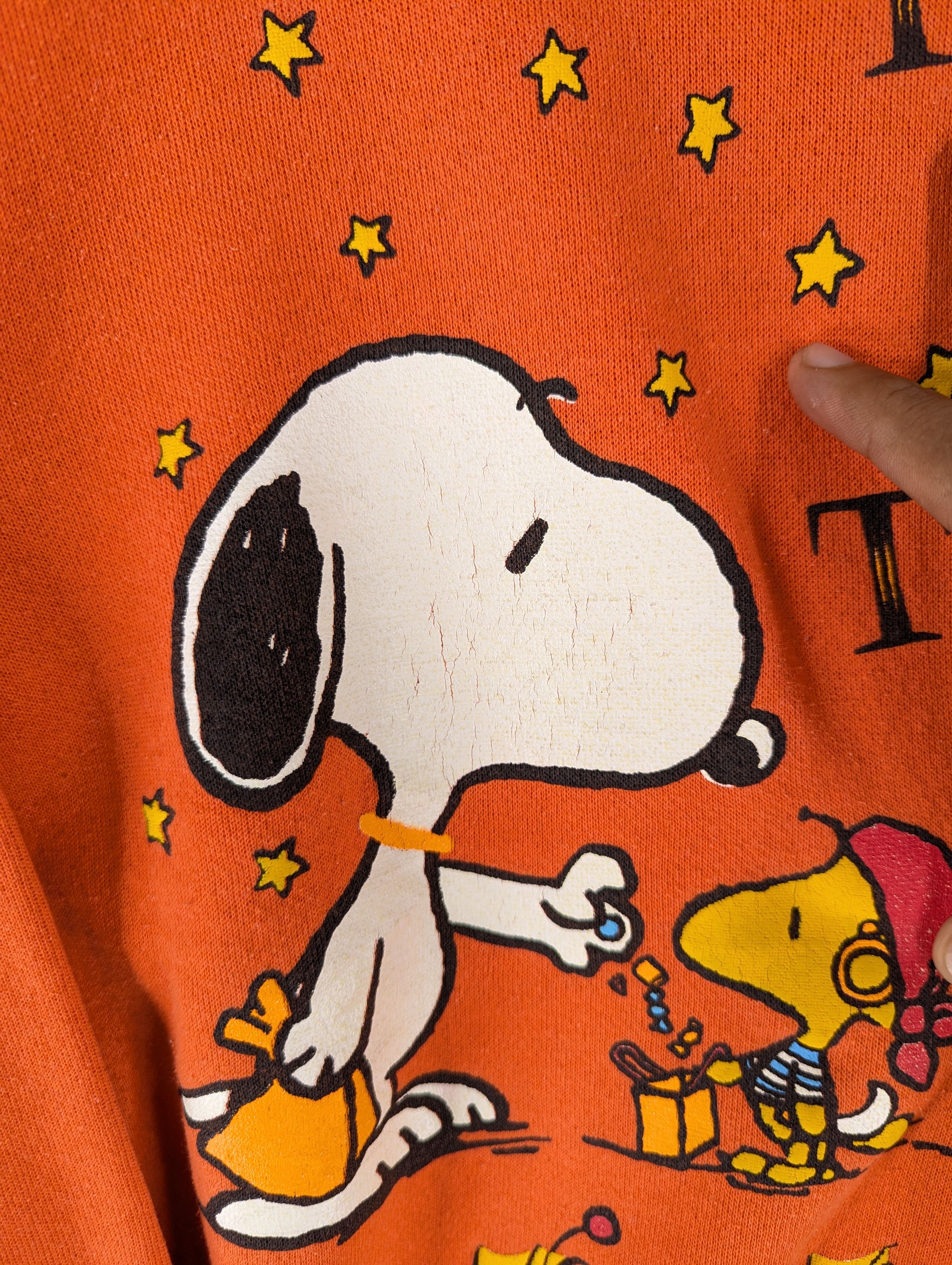 Cartoon Network Vintage 80s Peanuts Characters Orange Sweatshirt Size US M / EU 48-50 / 2 - 9 Thumbnail