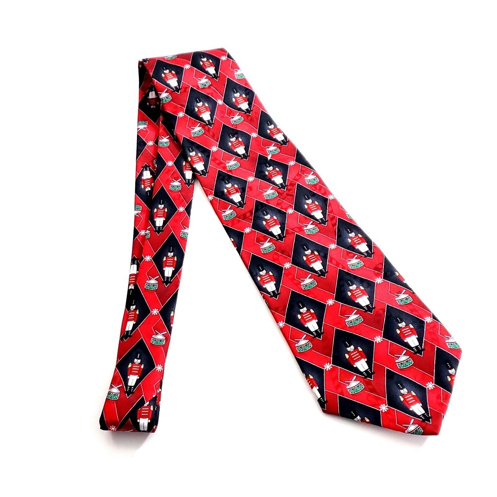 Designer Yule Tie Greetings Hallmark Nutcracker Jacquard Print Red Bl Size ONE SIZE - 7 Thumbnail