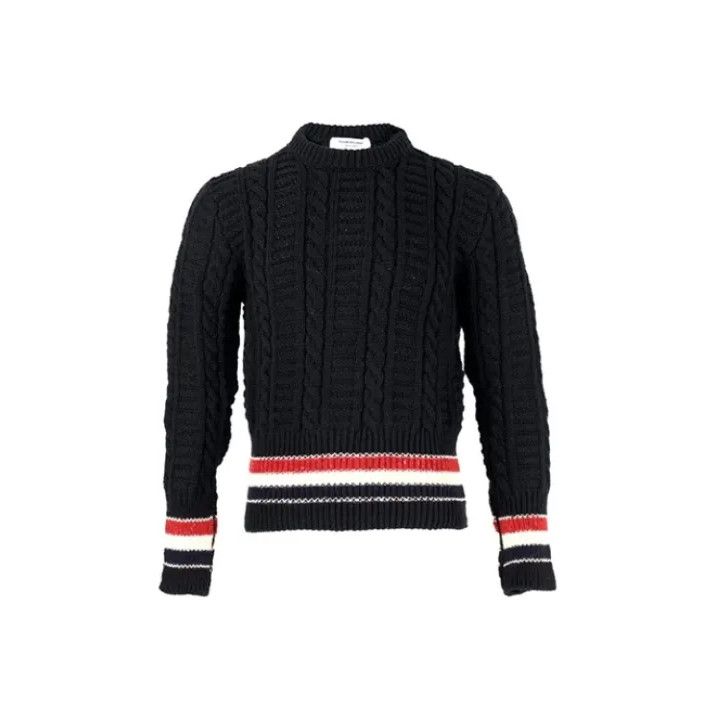 Thom Browne Thom Browne Knitted Striped Wool Sweater for Men Size US S / EU 44-46 / 1 - 1 Thumbnail