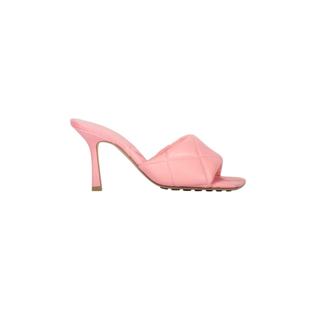 Bottega Veneta o1mle0325 Rubber Lido 90 Quilted Leather Mules in Pink Size US 10 / IT 40 - 1 Thumbnail