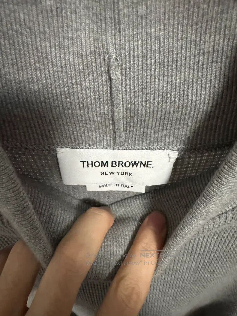 Thom Browne Thom Browne Gray Four Striped Waffle High Neck Sweater Size US S / EU 44-46 / 1 - 3 Thumbnail