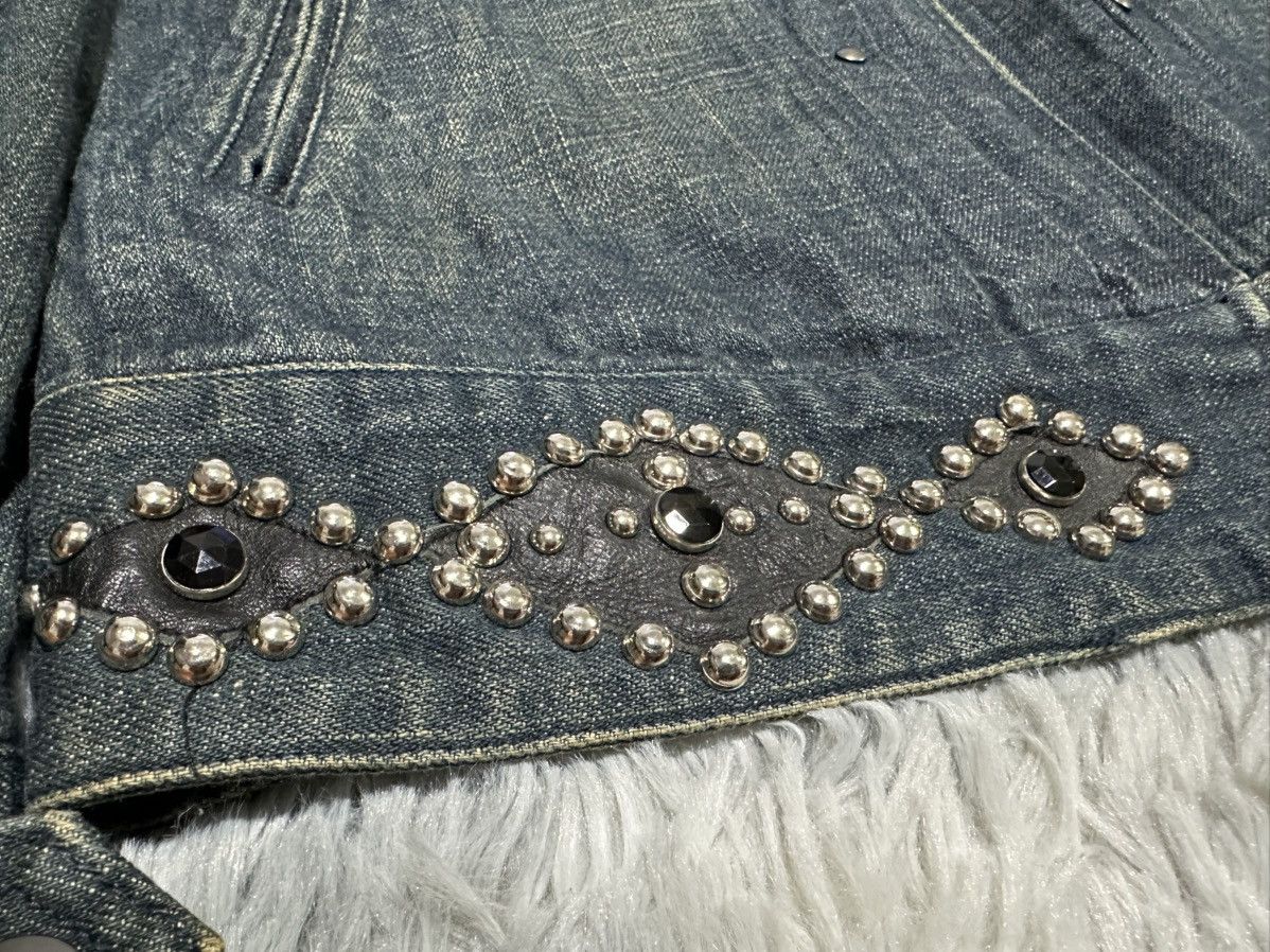 Schlussel 🔥Y2K Archived Schlussel Rhinestone Studded Denim Jacket Zip Size US M / EU 48-50 / 2 - 7 Thumbnail