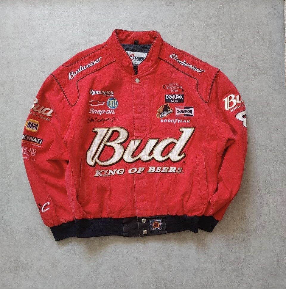 Chase Authentics Jh design Dale Earnhardt red Budweiser jacket Size US M / EU 48-50 / 2 - 1 Thumbnail