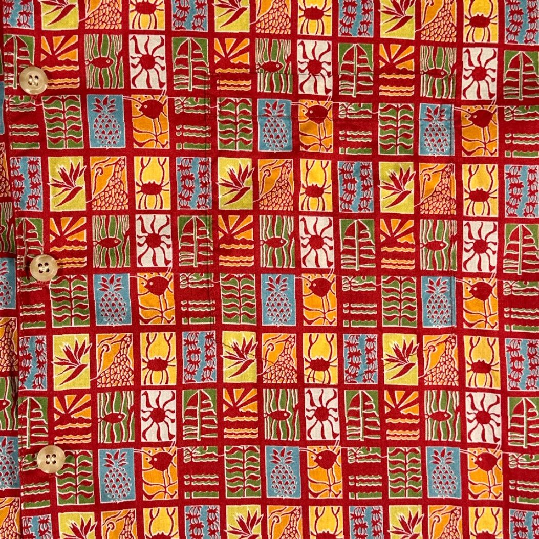 Tori Richard VINTAGE Tori Richard Hawaiian Shirt Adult EXTRA LARGE Red Aloha Geometric Fish Shirt XL Mens Size US XL / EU 56 / 4 - 4 Thumbnail