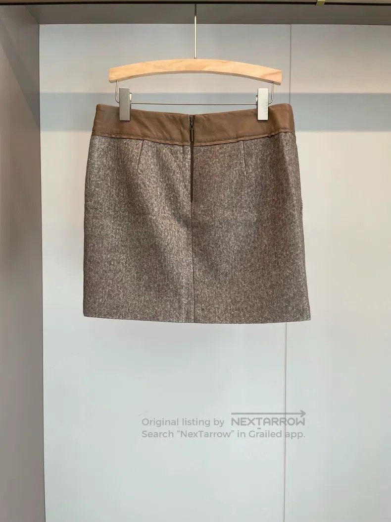 Brunello Cucinelli Brunello Cucinelli Khaki Color New Wool Skirt Size 26" / US 2 / IT 38 - 2 Thumbnail