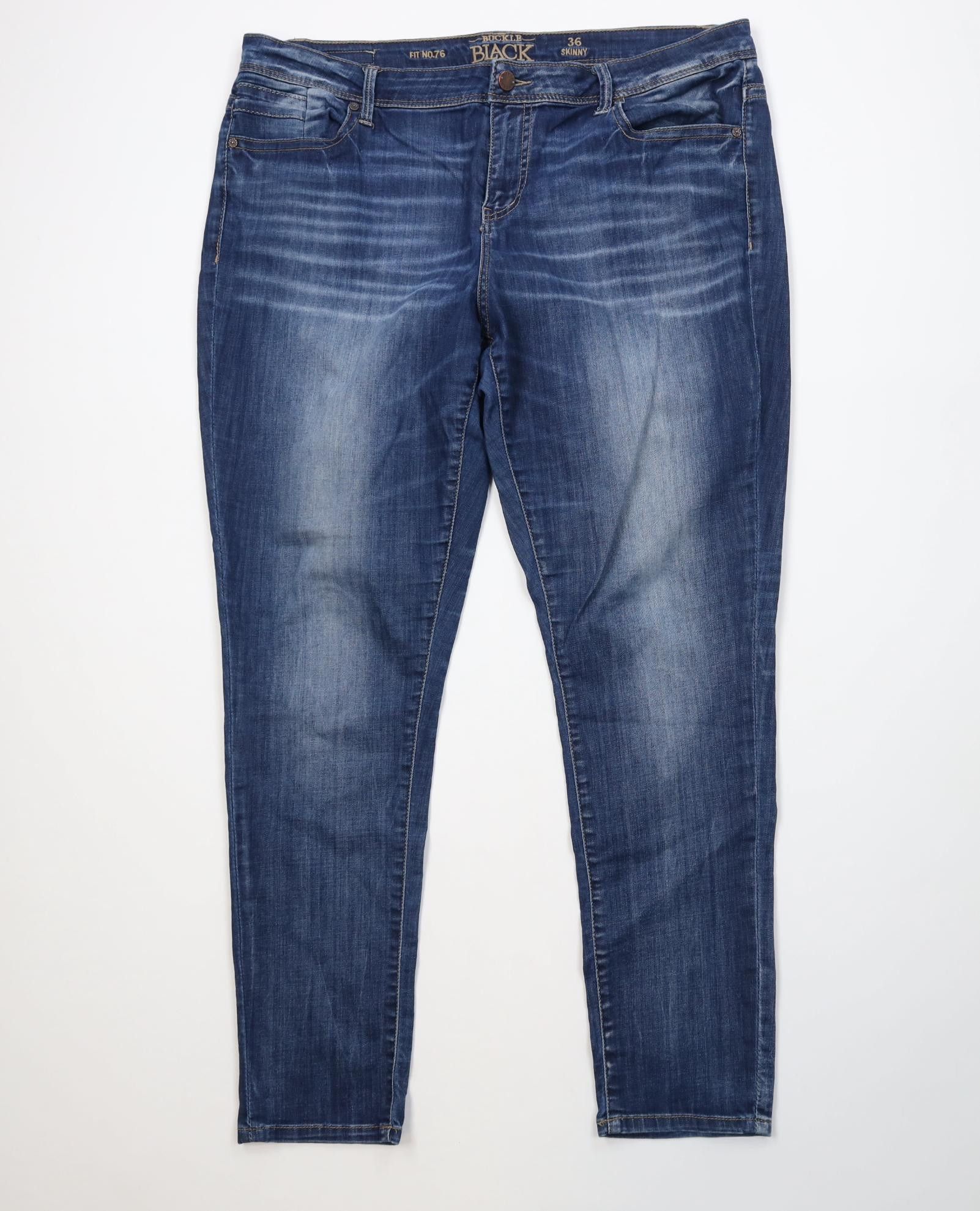 Vintage Buckle Black Fit No 76 Stretch Skinny Leg Denim Jeans Blue Size US 36 / EU 52 - 1 Thumbnail