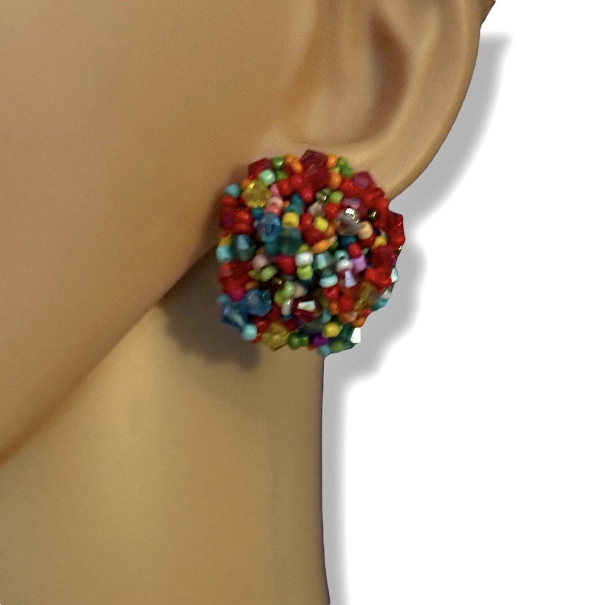 Other Prima donna multicolor seed bead button post earrings Size ONE SIZE - 4 Thumbnail