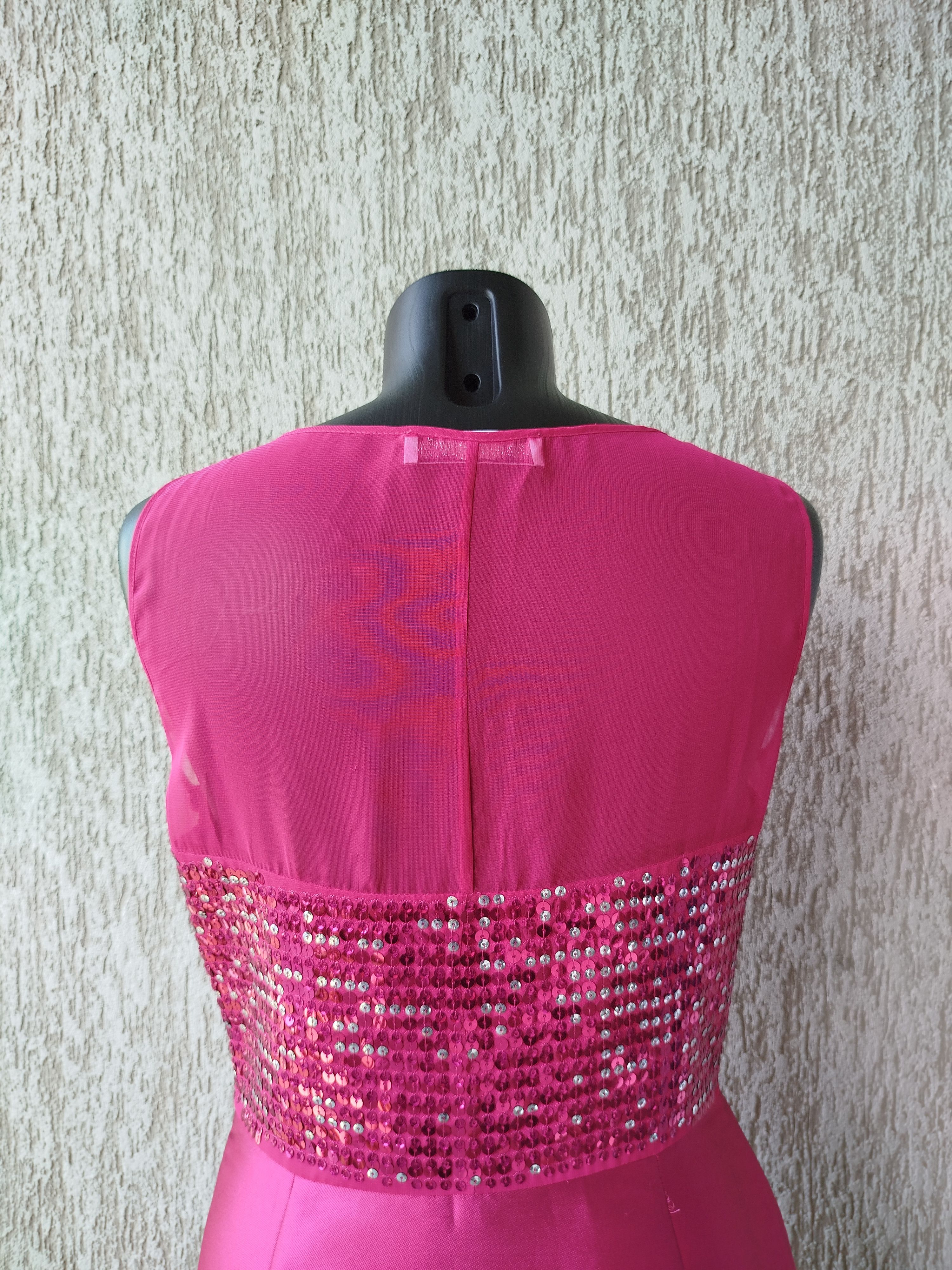 Blumarine Coctail Dress Fuchsia Sequins Brocade Vintage 00s Y2K Size M / US 6-8 / IT 42-44 - 7 Thumbnail