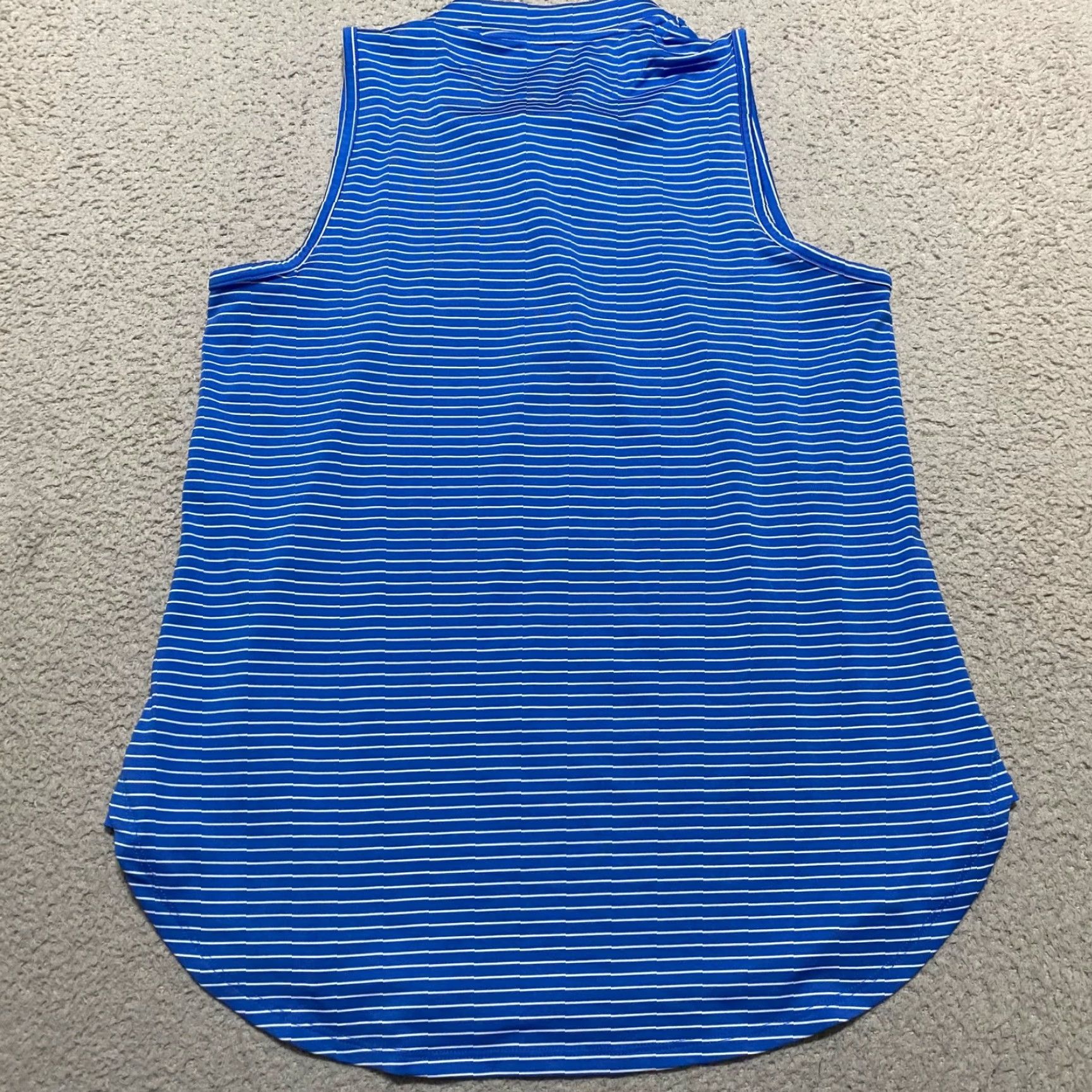 Peter Millar Peter Millar Womens Top M Blue Striped Sleeveless Milwaukee County Club Zip Size M / US 6-8 / IT 42-44 - 2 Thumbnail