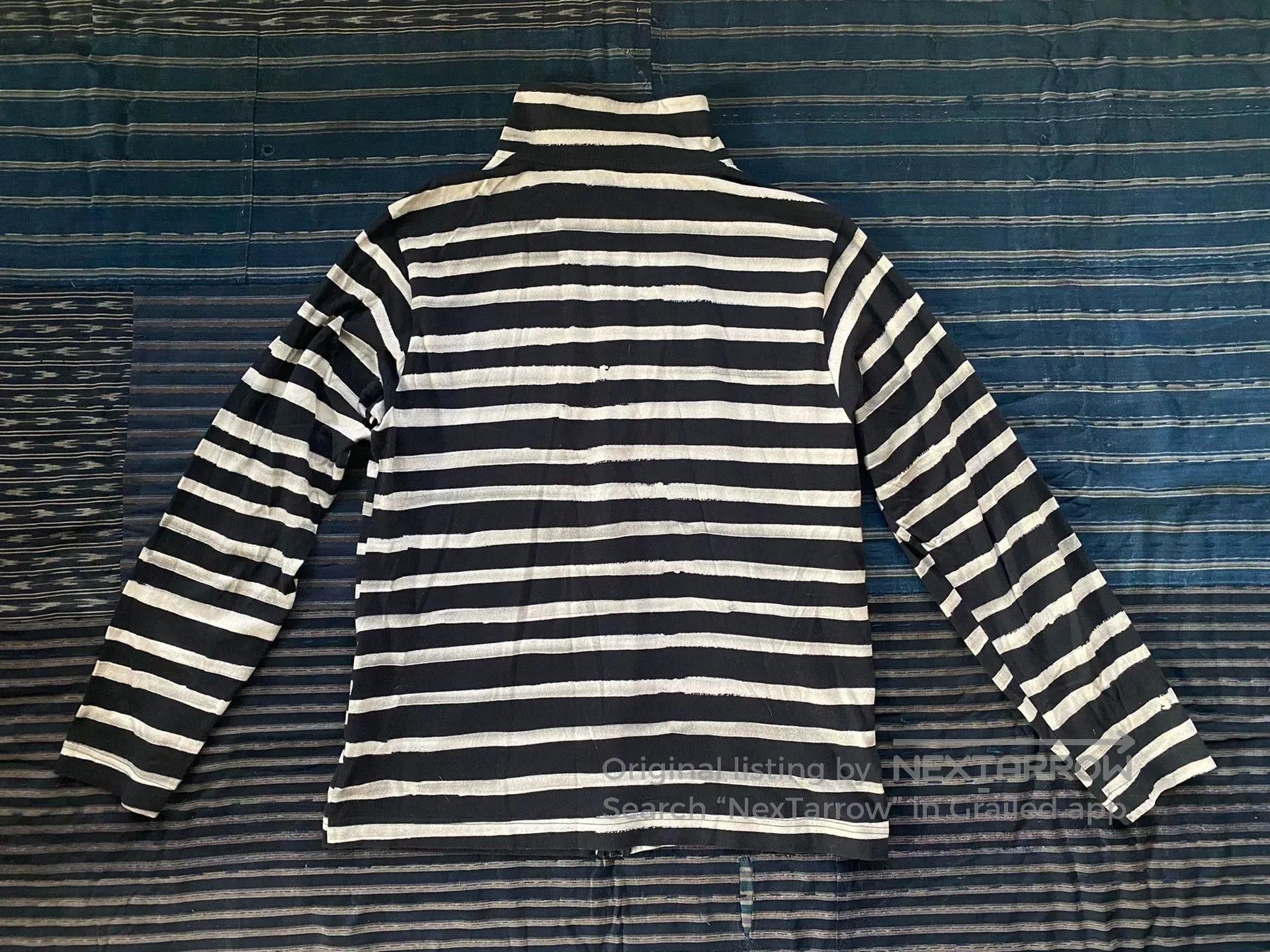 Porter Classic black and white striped zip sweatshirt. Size US XL / EU 56 / 4 - 4 Thumbnail