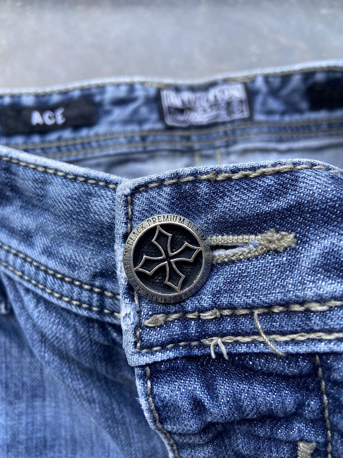 Affliction × Vintage Crazy Vintage Affliction Brand Blue Jeans 32x30 Size US 32 / EU 48 - 5 Thumbnail