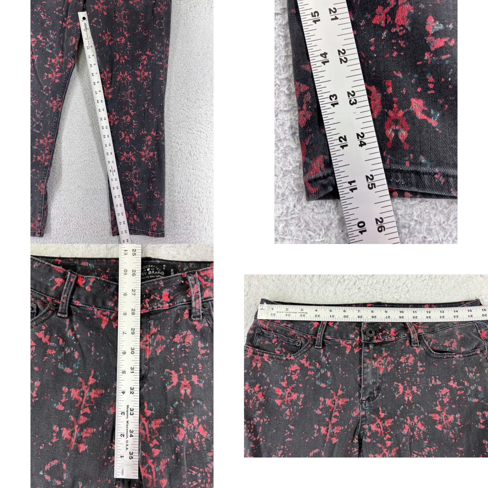 Lucky Brand Lucky Brand Women Jeans 12 Red Skinny Denim Distressed 30x25 Regular Size 34" / US 12 / IT 48 - 8 Thumbnail