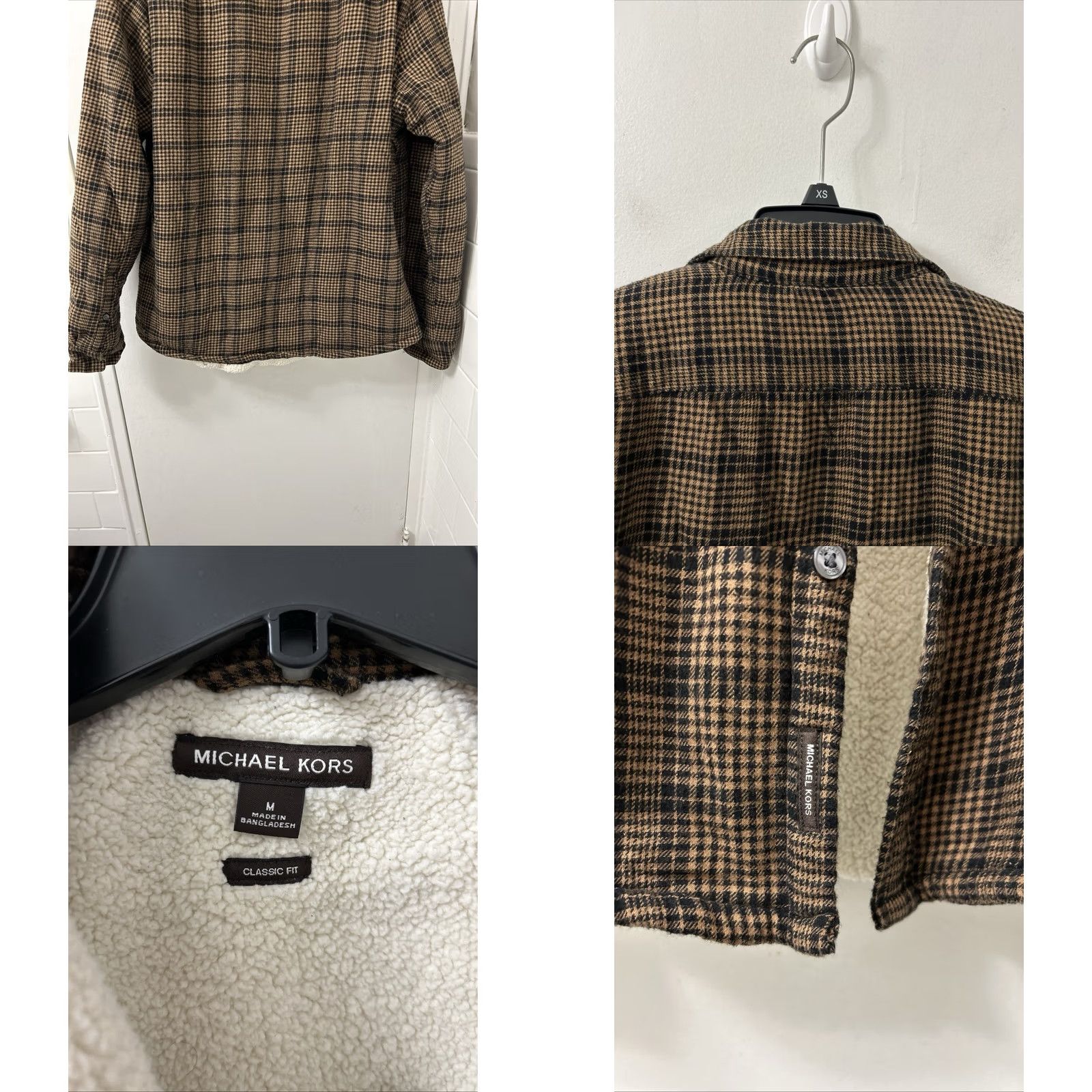 Michael Kors Michael Kors Shirt Jacket Mens M Brown Plaid Sherpa Lined Classic Shirt Jacket Size US M / EU 48-50 / 2 - 8 Thumbnail
