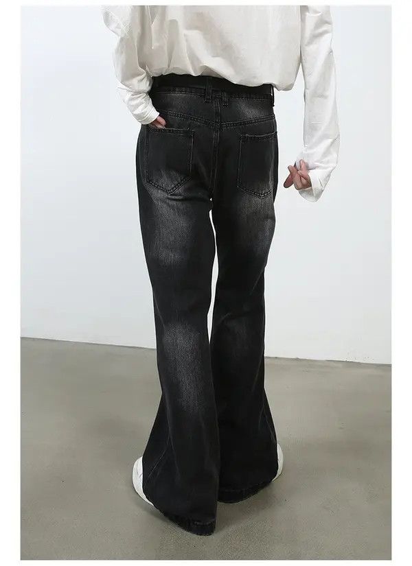 VIBE Black Faded Flared Denim Jeans Size US 30 / EU 46 - 3 Thumbnail