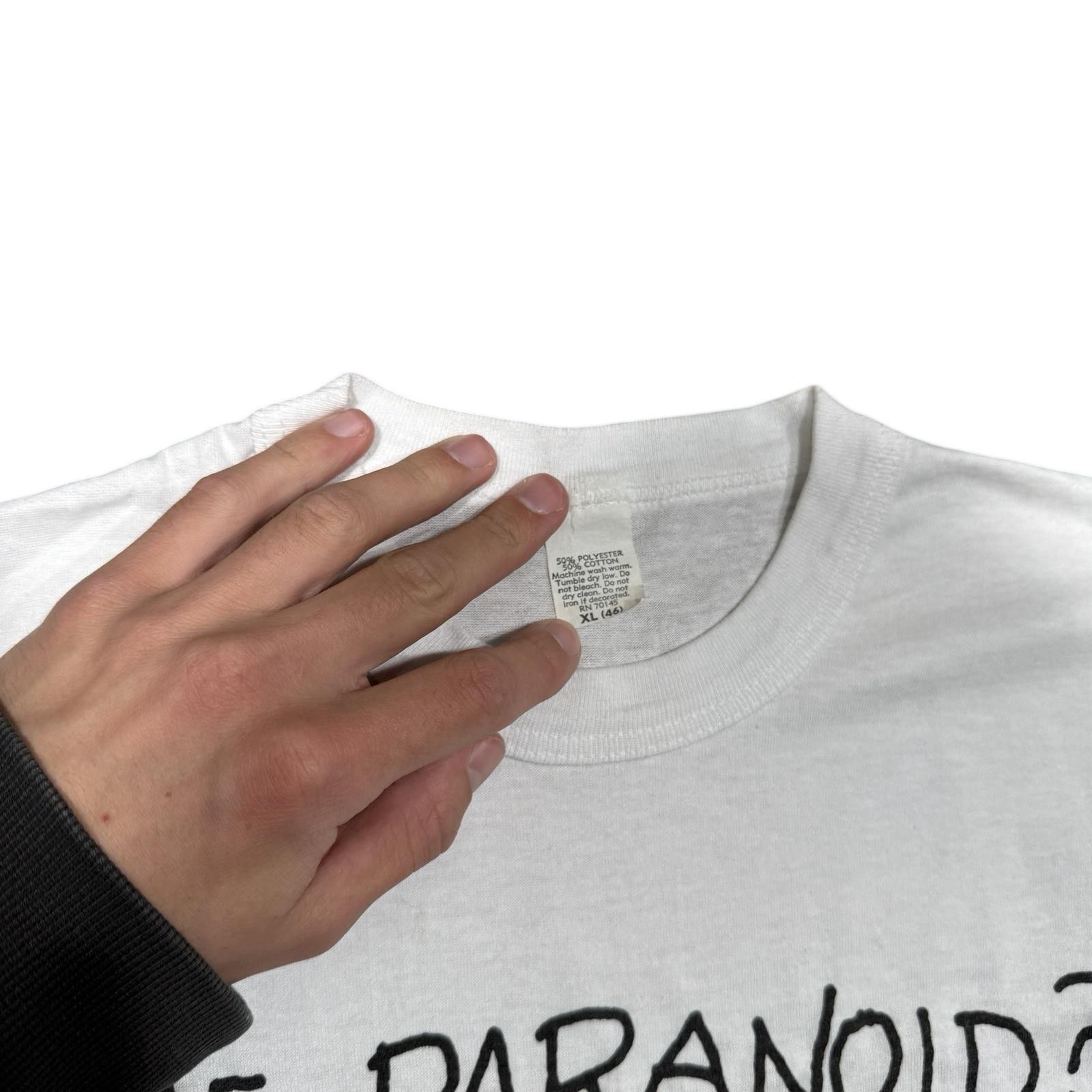 Vintage Vintage 'Me Paranoid?' Shoebox Greetings Funny Cat T-Shirt Size US XL / EU 56 / 4 - 3 Thumbnail