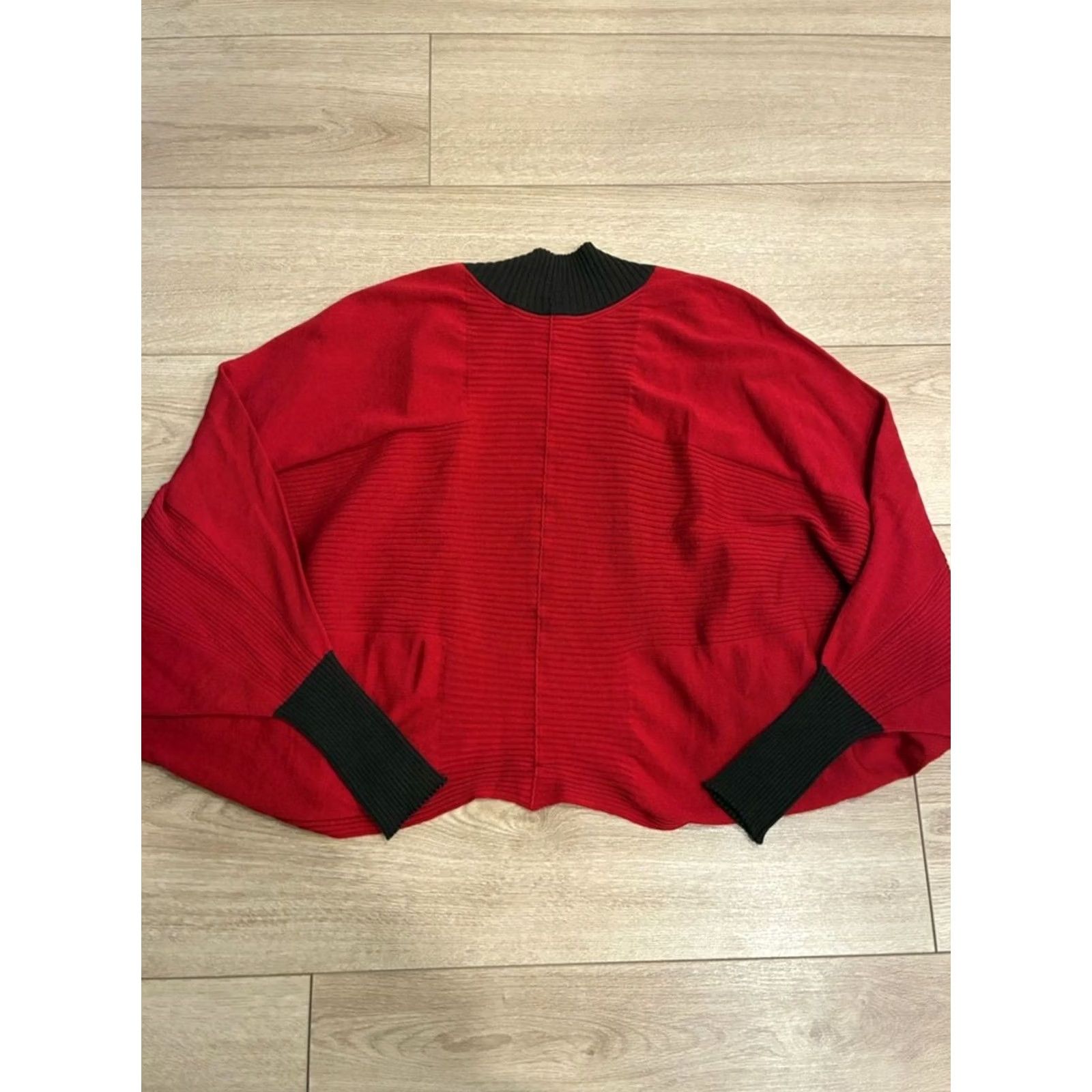 Escada VINTAGE Escada Cardigan Women Batwing Open Front 100% Wool Red Brown Size XL Womens Artwear 46/XL Size XL / US 12-14 / IT 48-50 - 6 Thumbnail