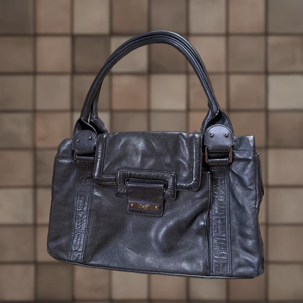 Vintage Mimco Shoulder Bag/Handbag Black Leather Over Shoulder Bag Large - PO#4476 - Women - Travel, Casual - Inner Pockets, Lined - Magnetic Zip Closure Size ONE SIZE - 1 Thumbnail