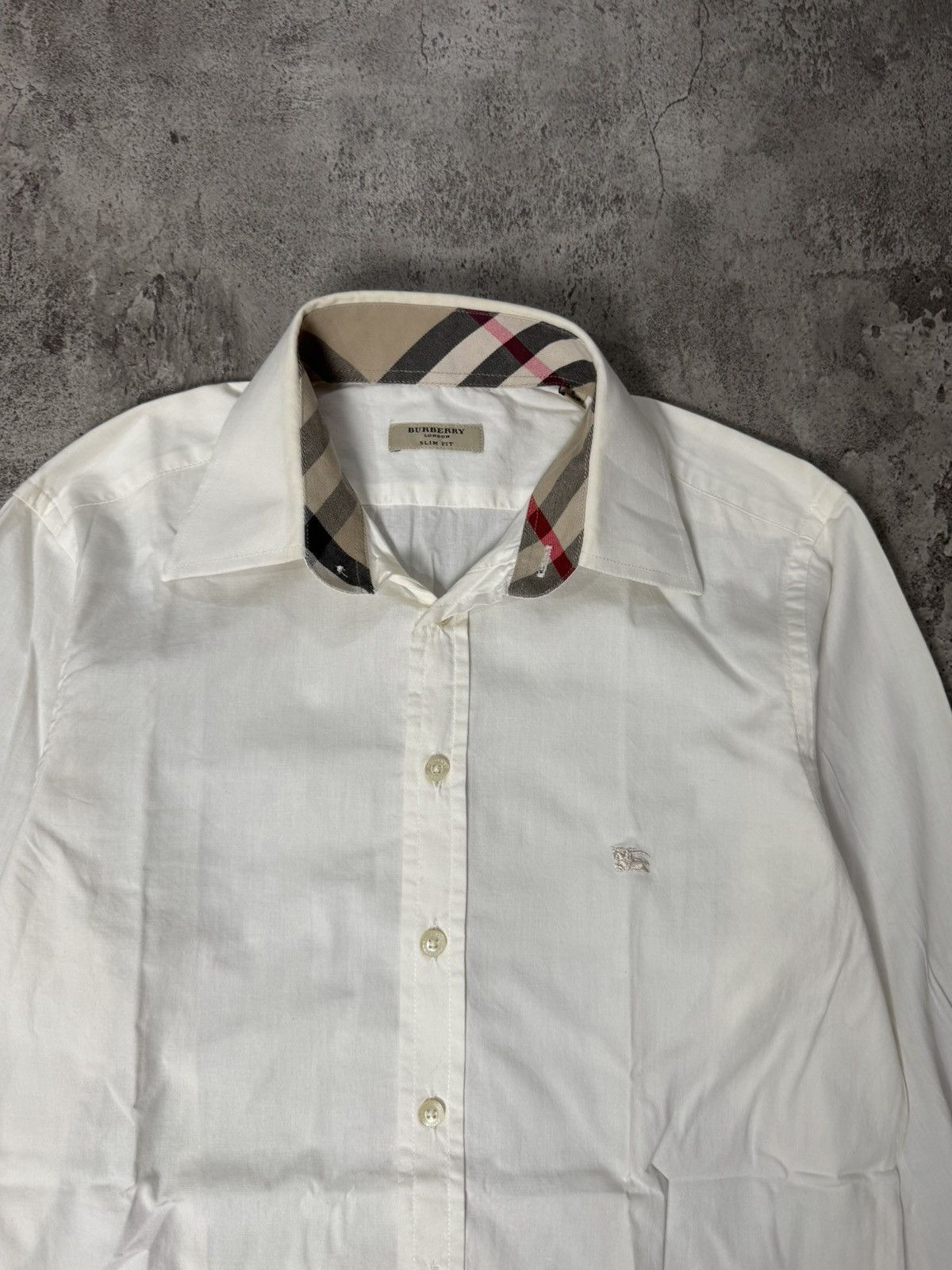 Burberry BURBERRY BRIT SHIRT WHITE LONGSLEEVE BUTTON NOVA CHECK CUFF Size US S / EU 44-46 / 1 - 2 Thumbnail