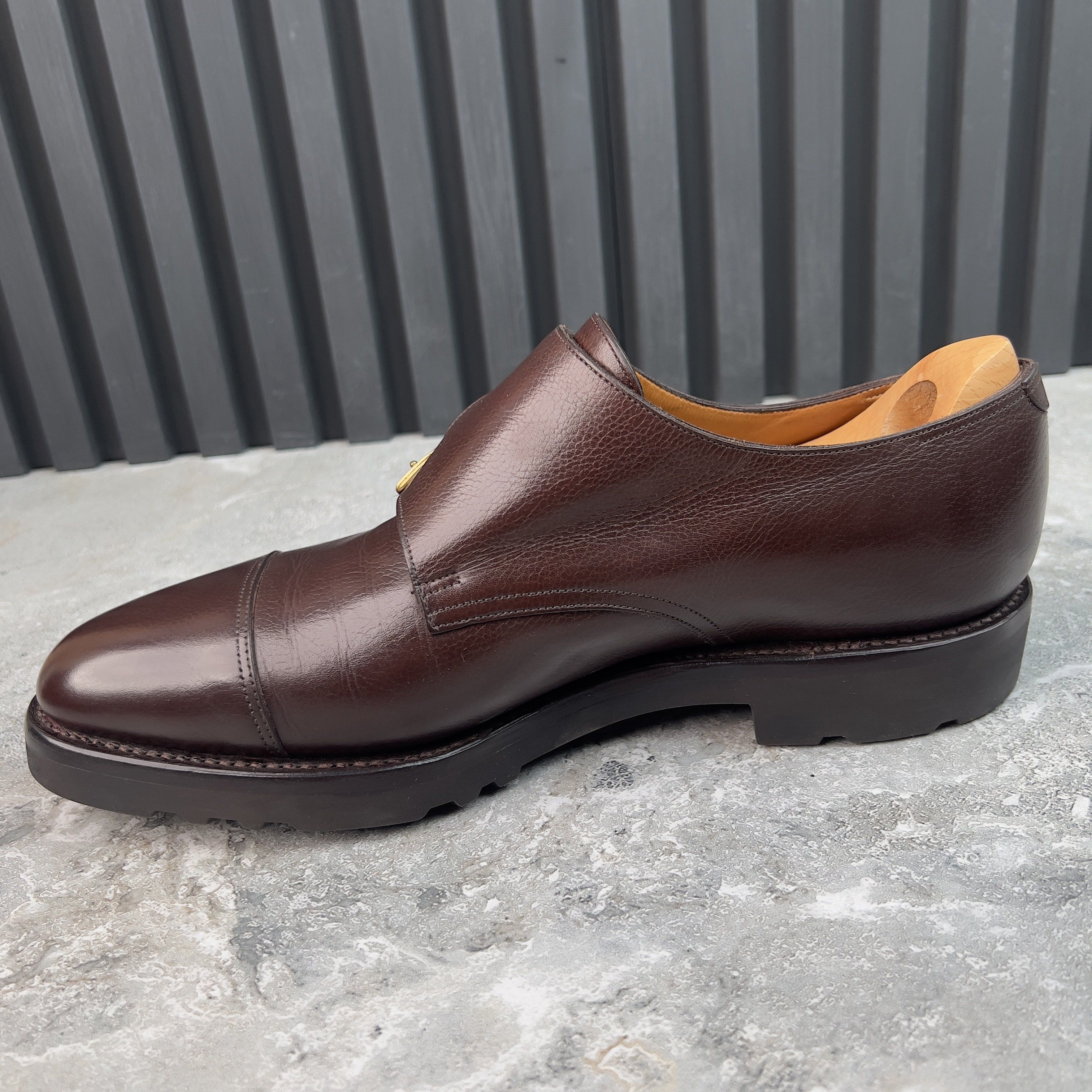 John Lobb William Derby Monk Double Strap Brown Leather Size US 9 / EU 42 - 5 Thumbnail