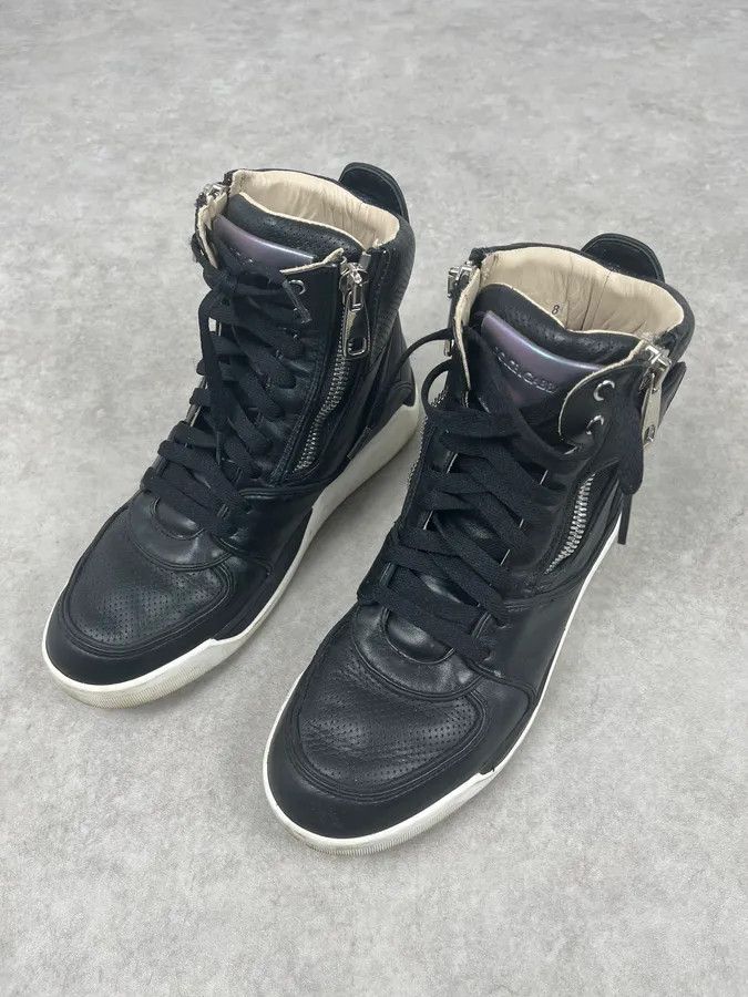 Dolce & Gabbana 2000s Dolce & Gabbana High Leather Zip Sneakers Size US 8 / EU 41 - 4 Thumbnail